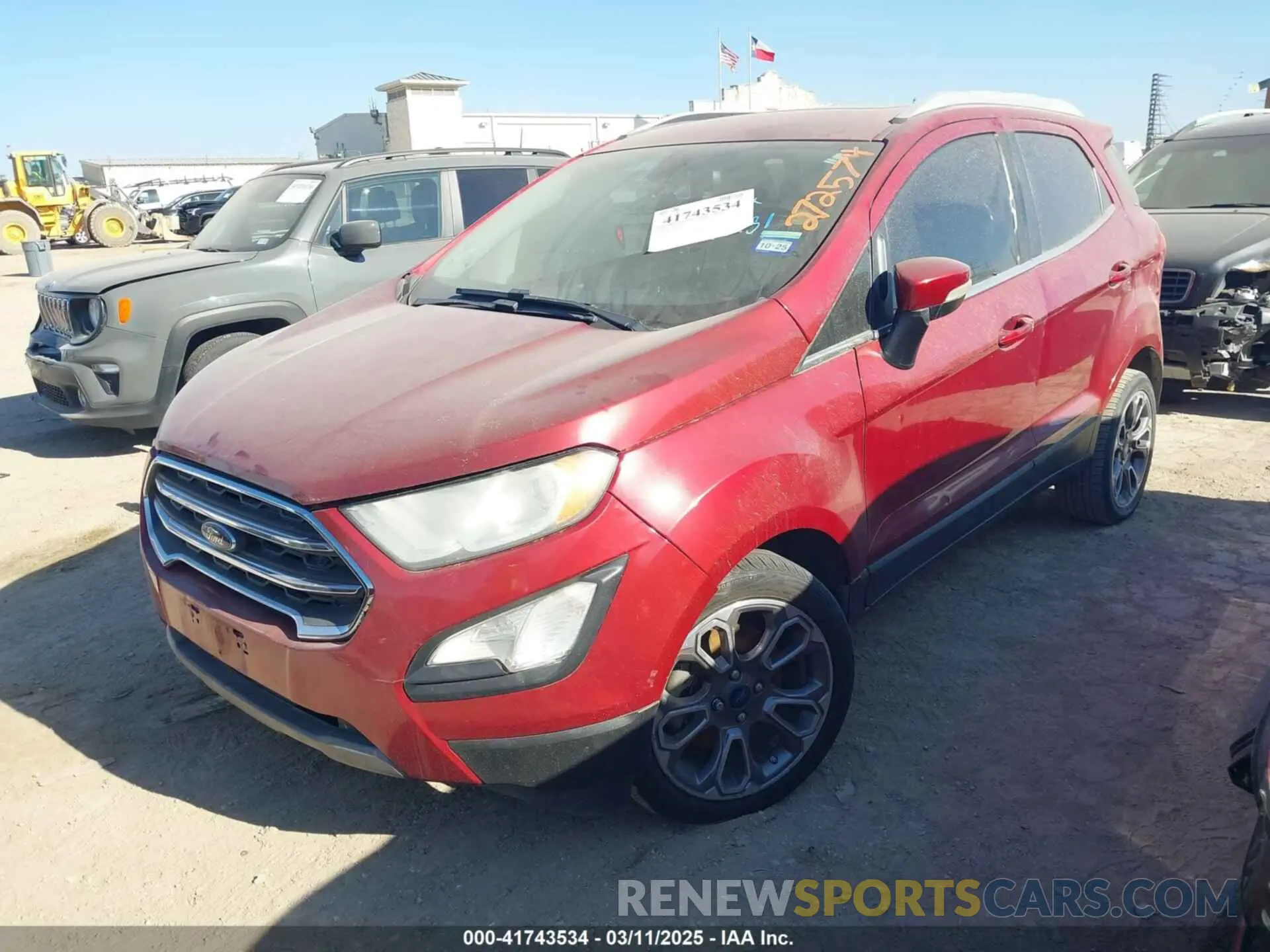 2 fotografías del automóvil dañado MAJ3S2KEXKC272574 FORD ECOSPORT 2019
