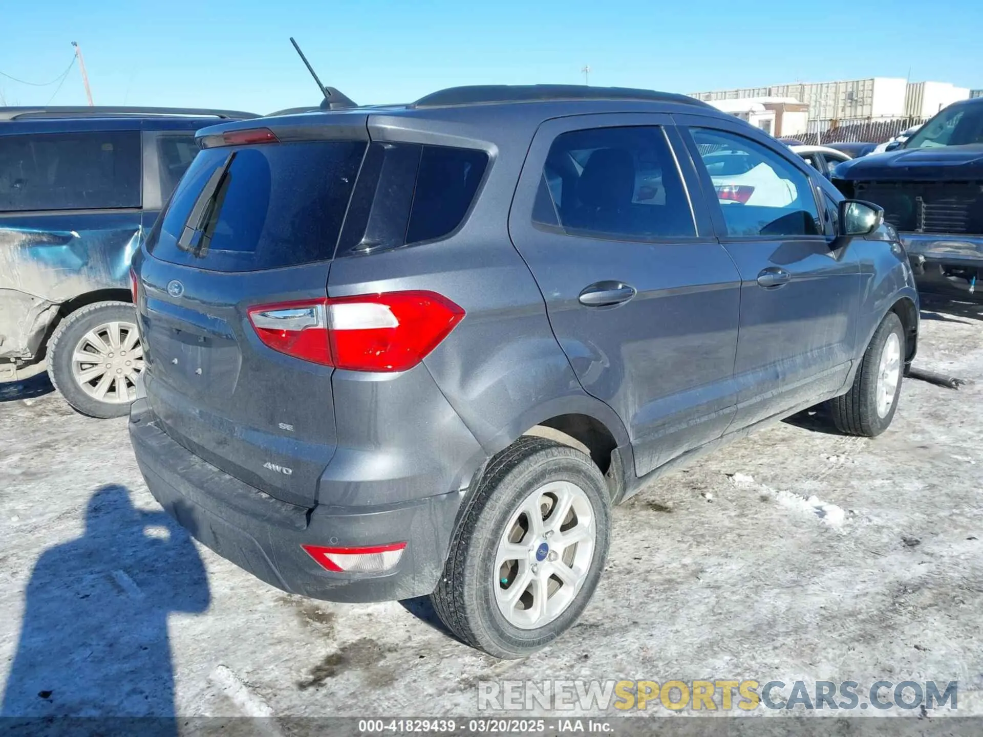4 fotografías del automóvil dañado MAJ6S3GL0KC278751 FORD ECOSPORT 2019