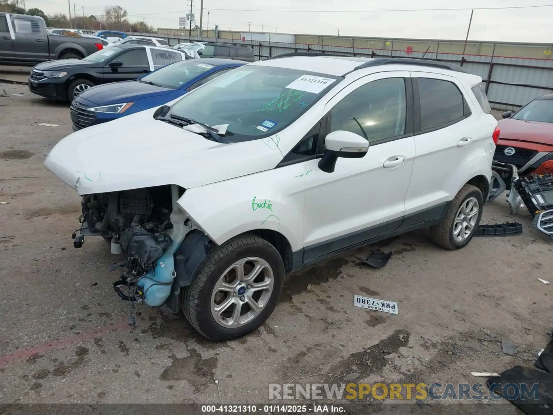2 fotografías del automóvil dañado MAJ6S3GL6KC277040 FORD ECOSPORT 2019
