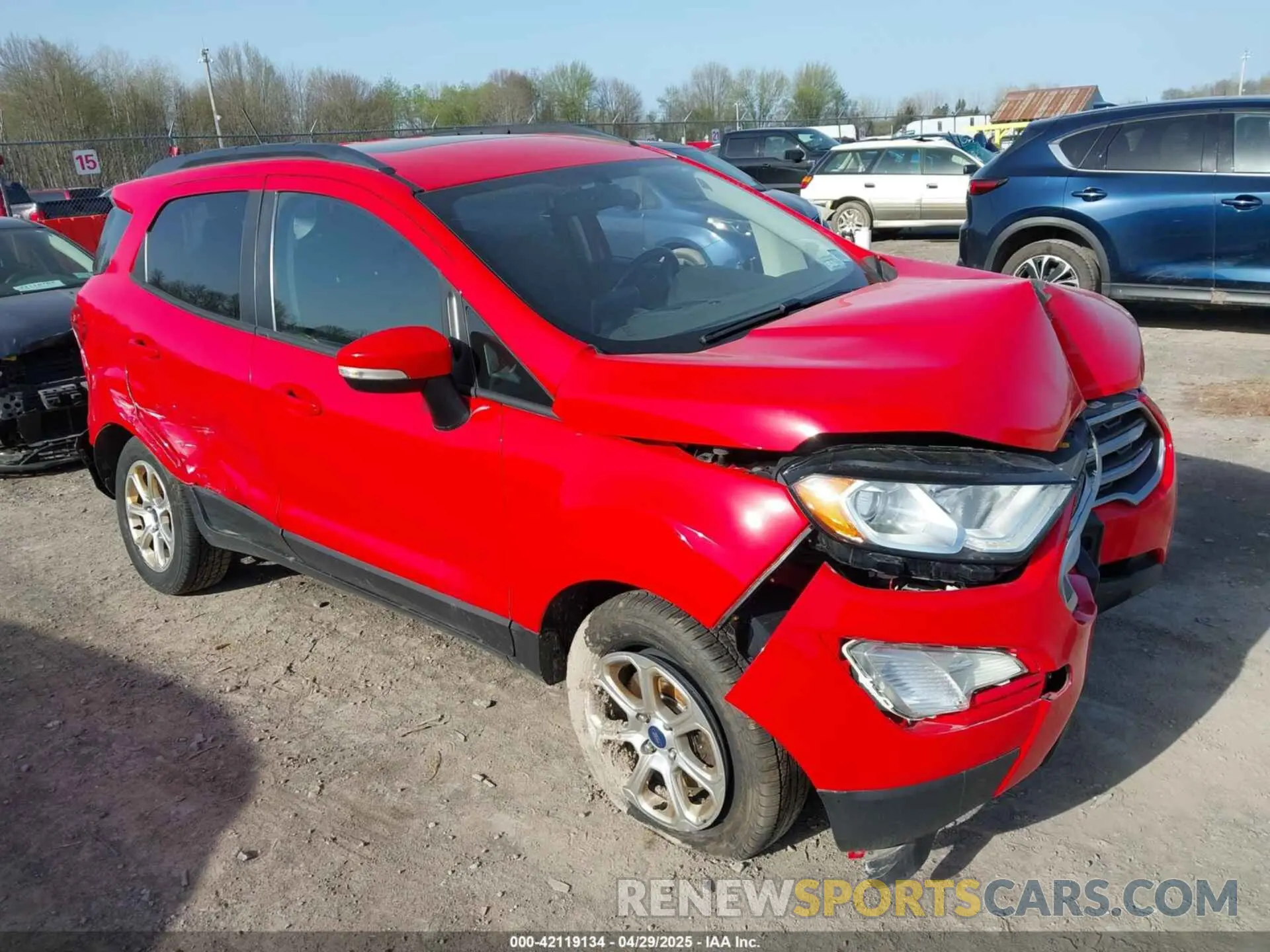 1 fotografías del automóvil dañado MAJ6S3GL9KC294995 FORD ECOSPORT 2019