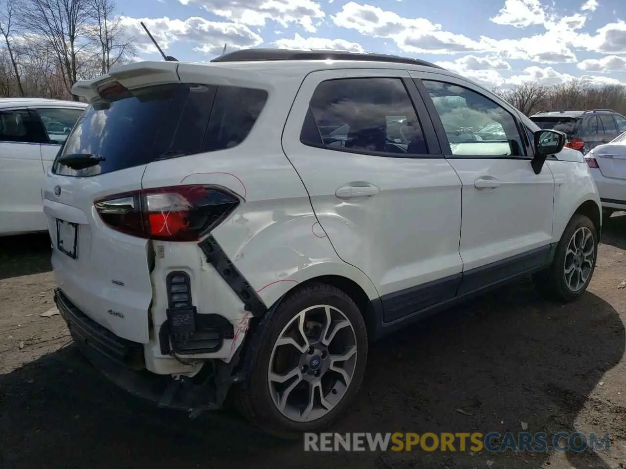 3 fotografías del automóvil dañado MAJ6S3JL5KC293626 FORD ECOSPORT 2019