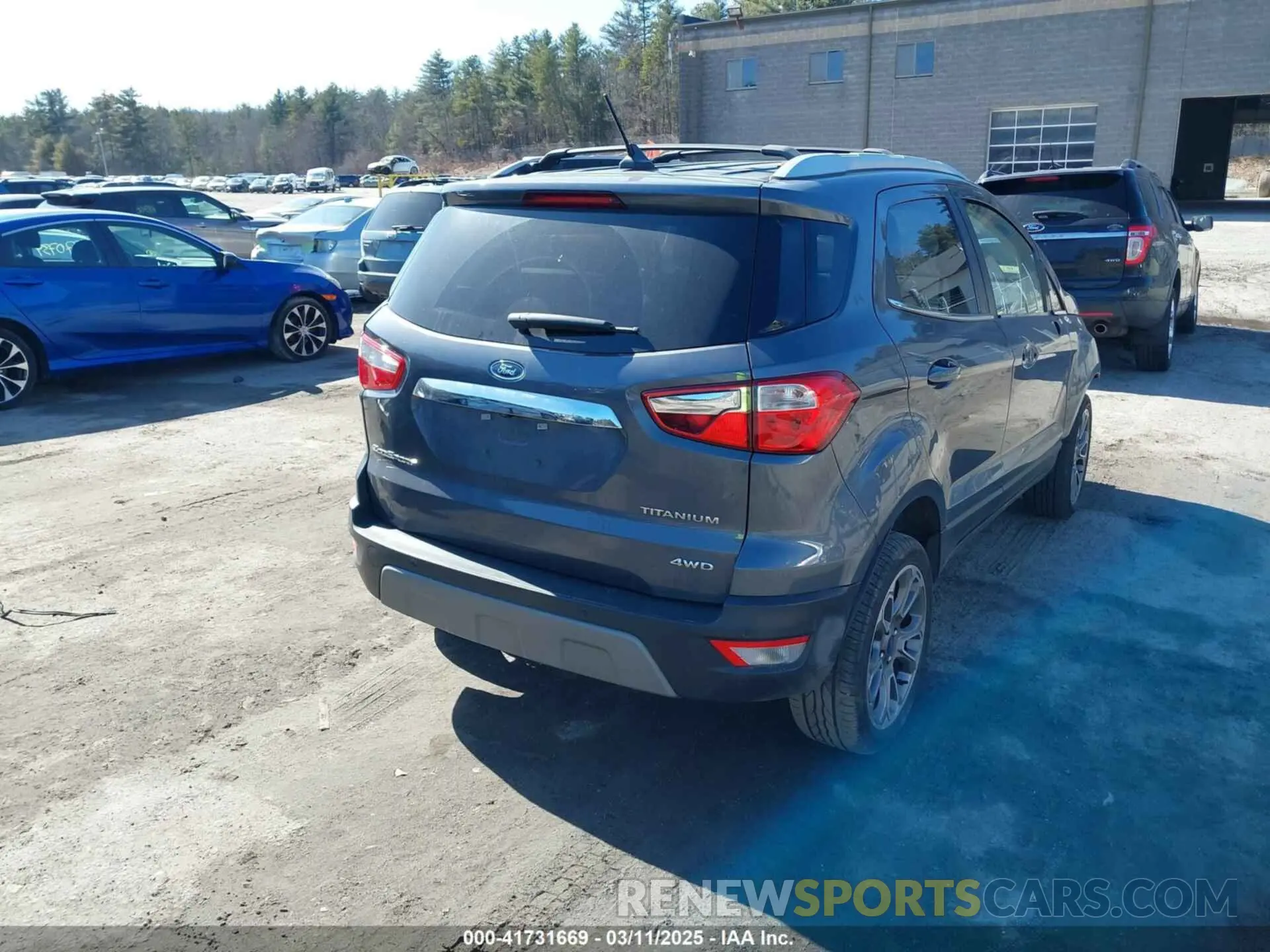 4 fotografías del automóvil dañado MAJ6S3KL0KC296626 FORD ECOSPORT 2019