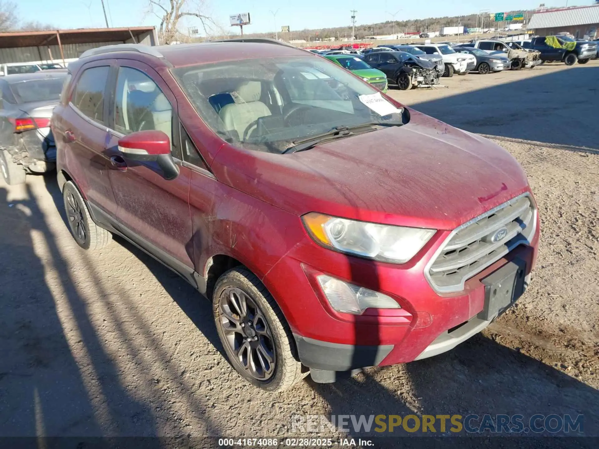 1 fotografías del automóvil dañado MAJ6S3KL4KC271163 FORD ECOSPORT 2019