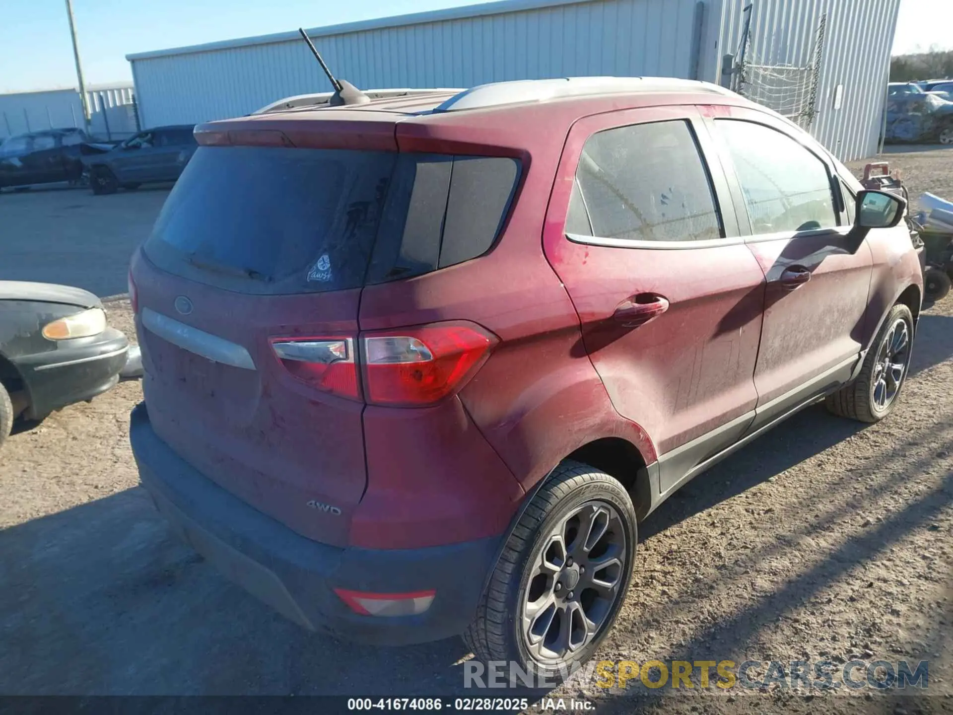 4 fotografías del automóvil dañado MAJ6S3KL4KC271163 FORD ECOSPORT 2019