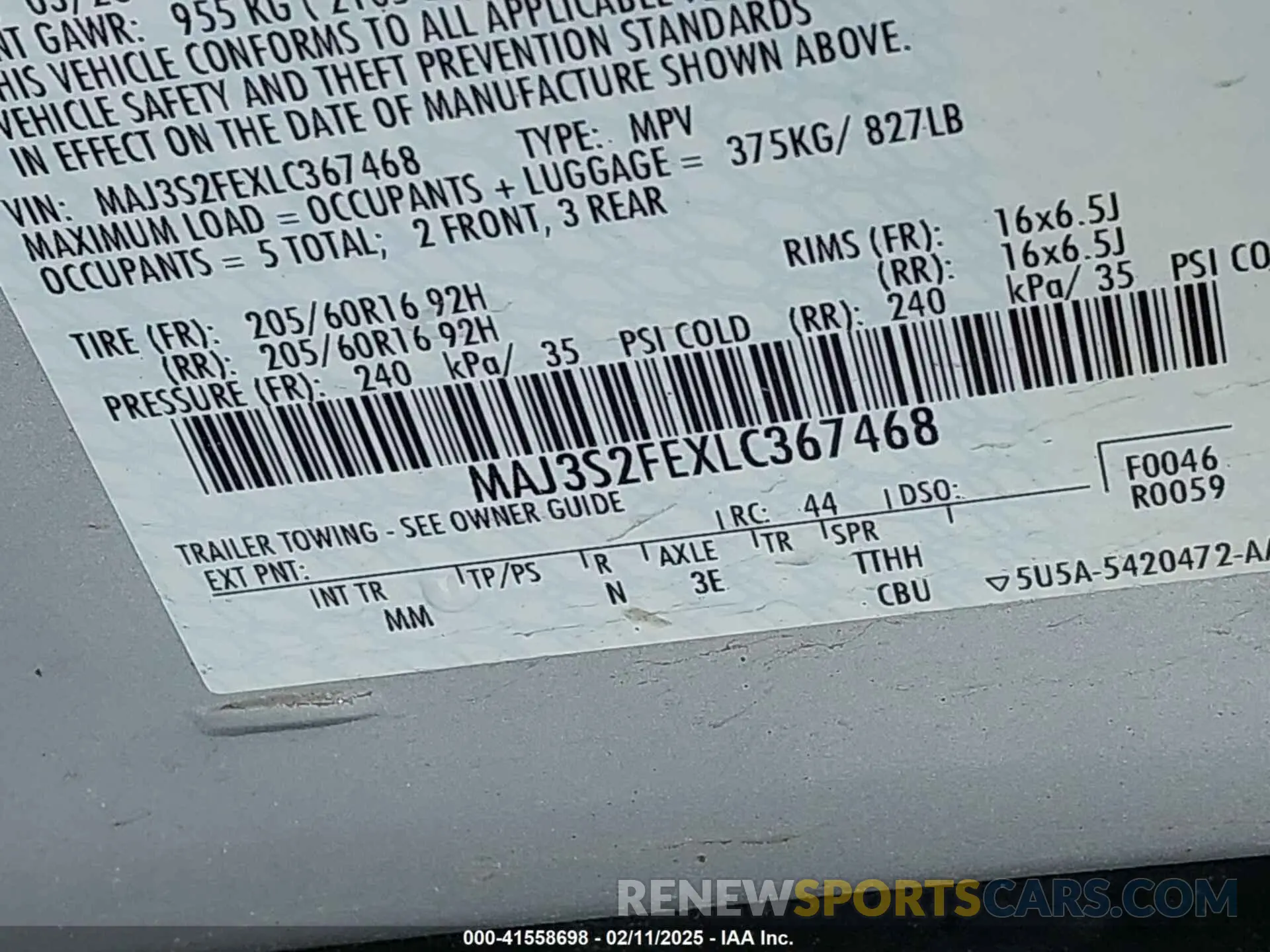 9 fotografías del automóvil dañado MAJ3S2FEXLC367468 FORD ECOSPORT 2020