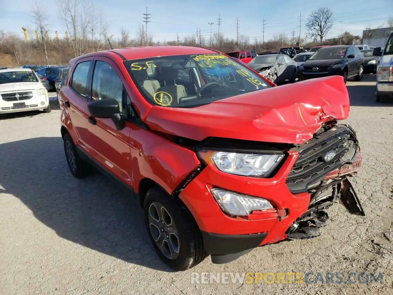 1 fotografías del automóvil dañado MAJ6S3FL5LC319202 FORD ECOSPORT 2020