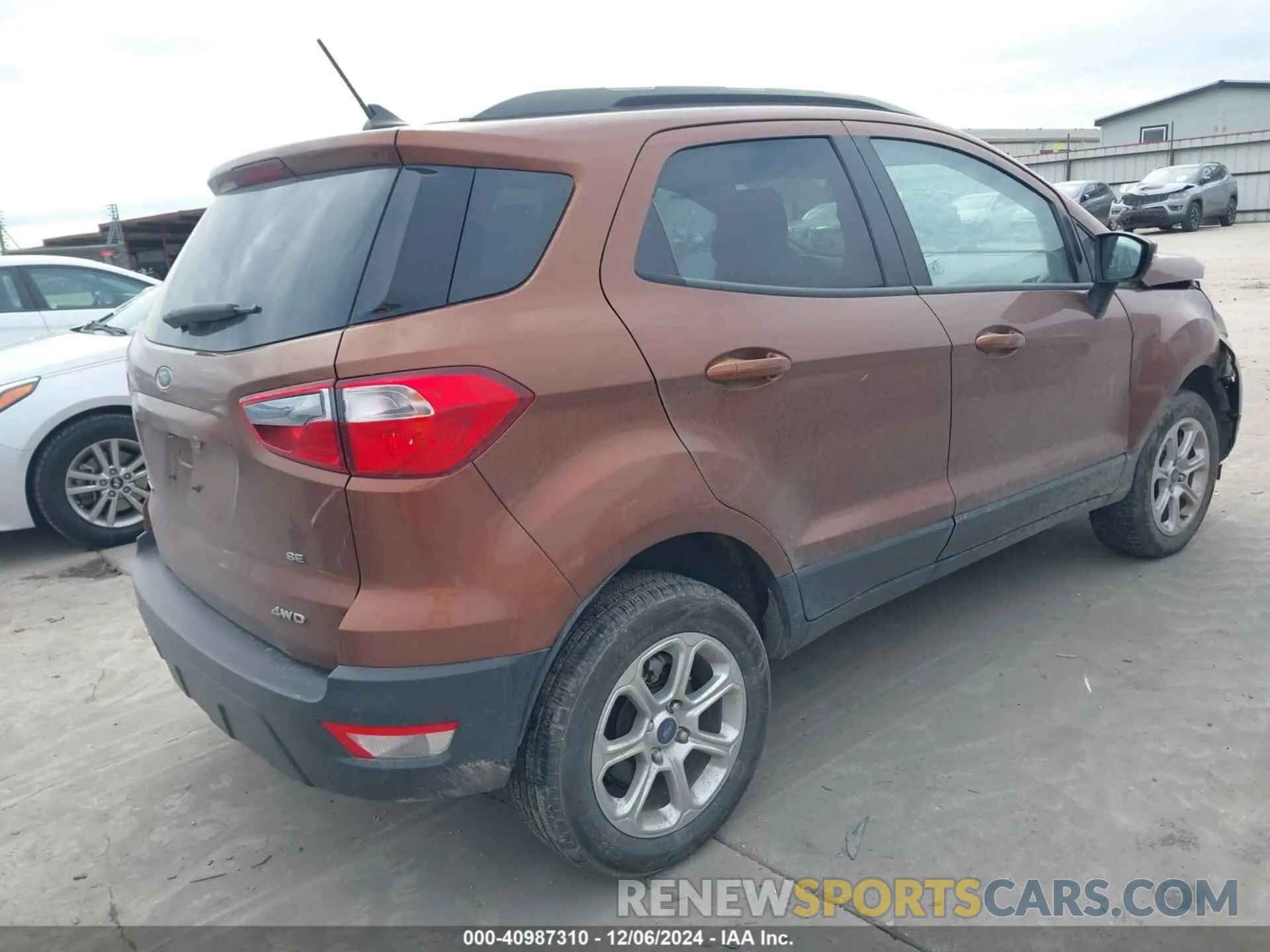 4 fotografías del automóvil dañado MAJ6S3GL1LC340241 FORD ECOSPORT 2020