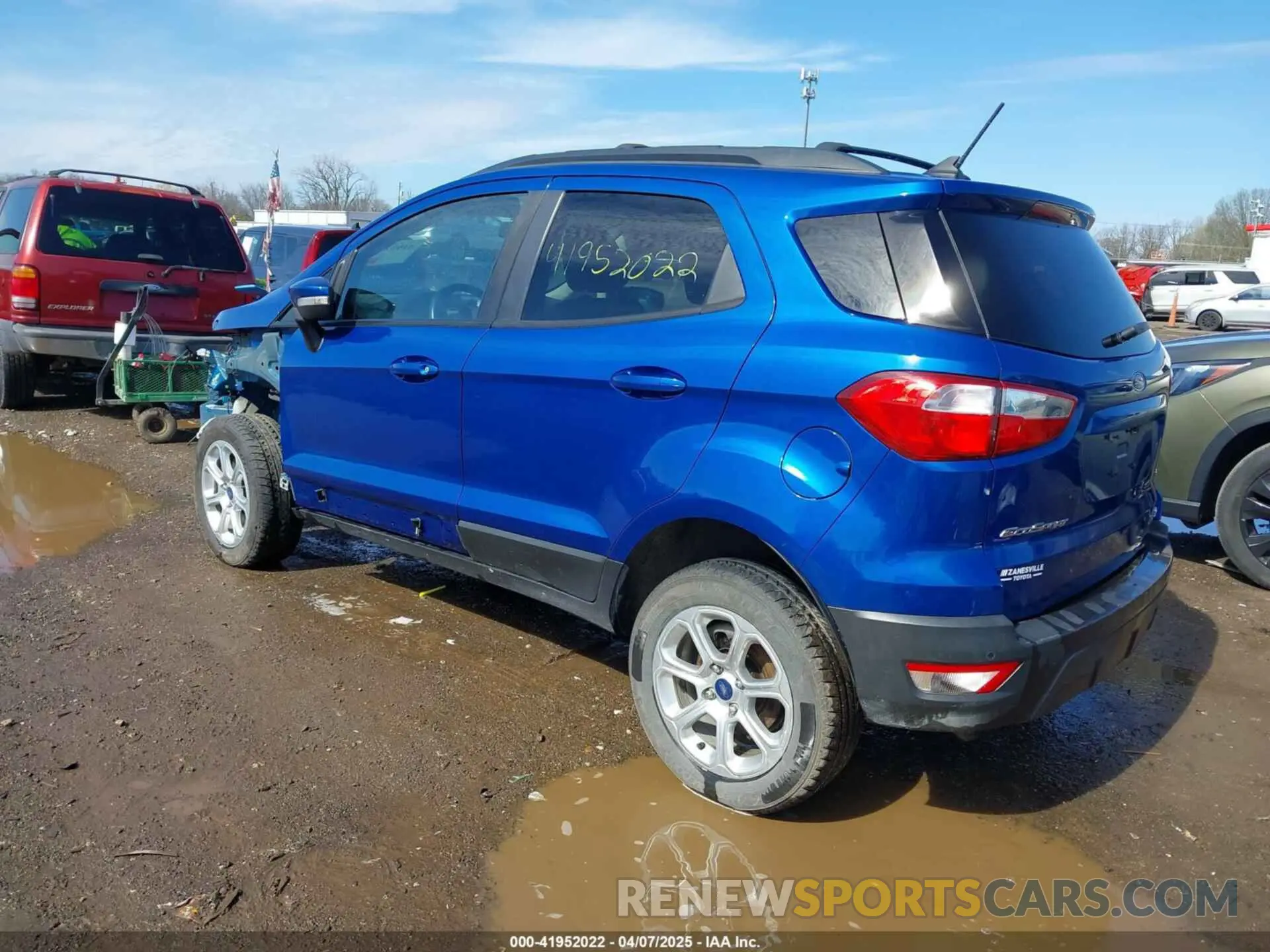 3 fotografías del automóvil dañado MAJ6S3GL4LC353601 FORD ECOSPORT 2020