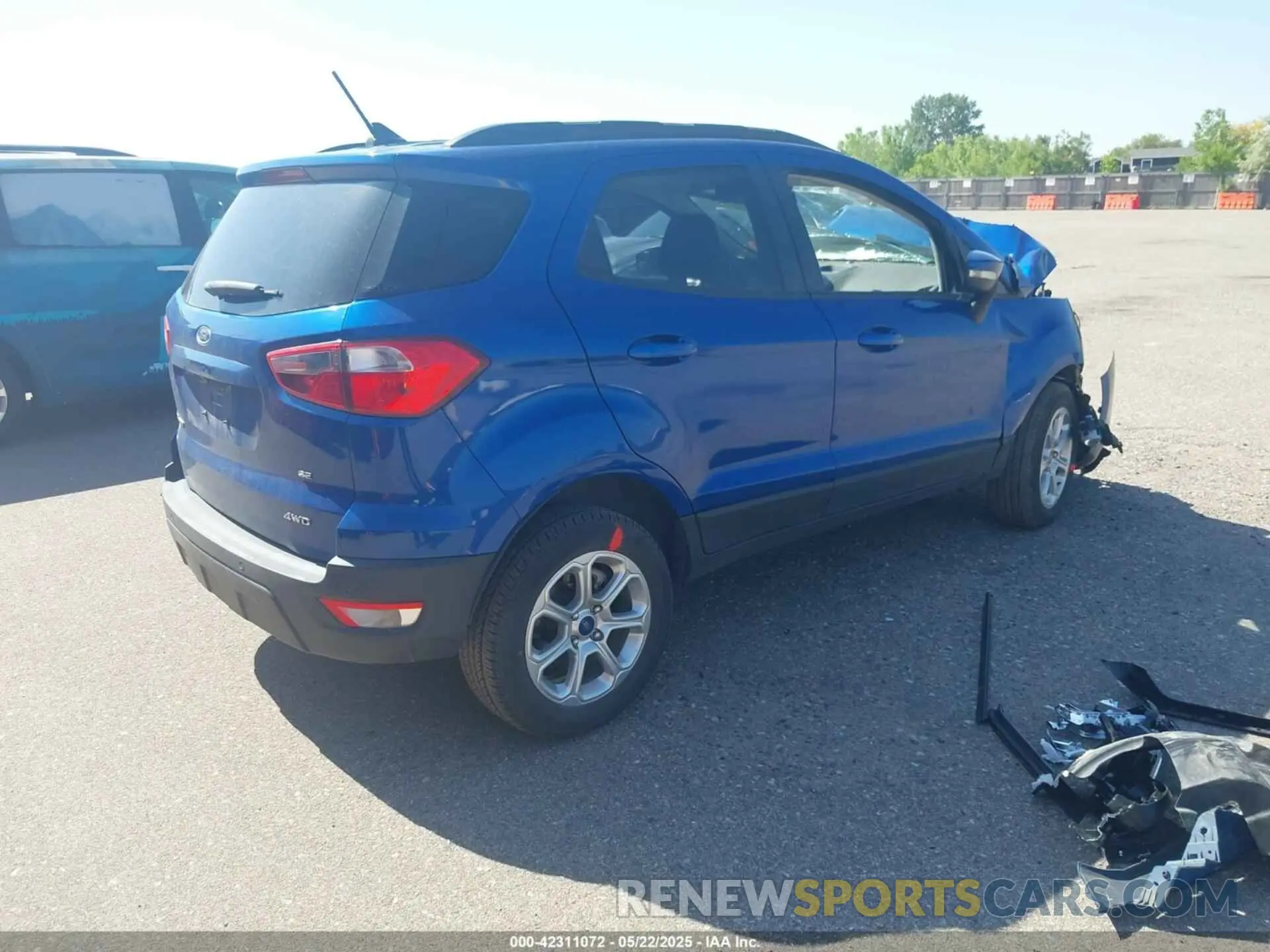 4 fotografías del automóvil dañado MAJ6S3GL6LC321572 FORD ECOSPORT 2020
