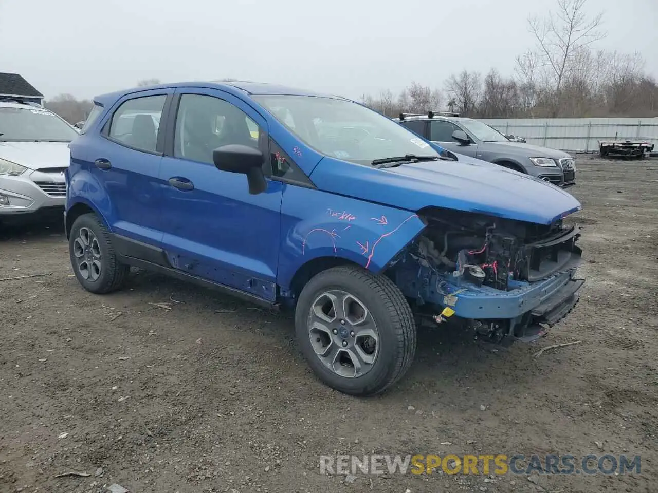 4 fotografías del automóvil dañado MAJ3S2FE1MC425212 FORD ECOSPORT 2021