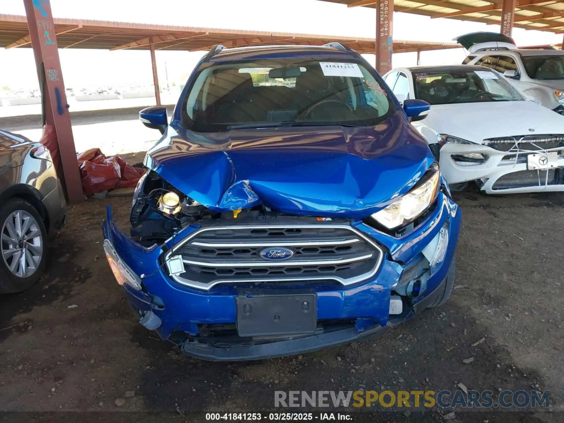 6 fotografías del automóvil dañado MAJ3S2GE4MC445646 FORD ECOSPORT 2021