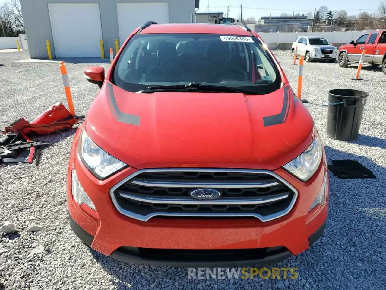 5 fotografías del automóvil dañado MAJ3S2GE8MC408423 FORD ECOSPORT 2021
