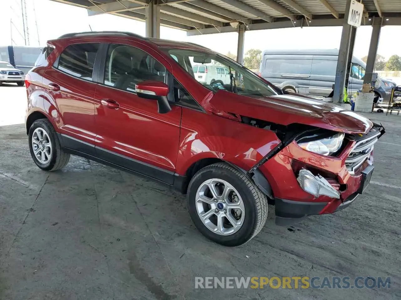 4 fotografías del automóvil dañado MAJ3S2GE9MC446498 FORD ECOSPORT 2021