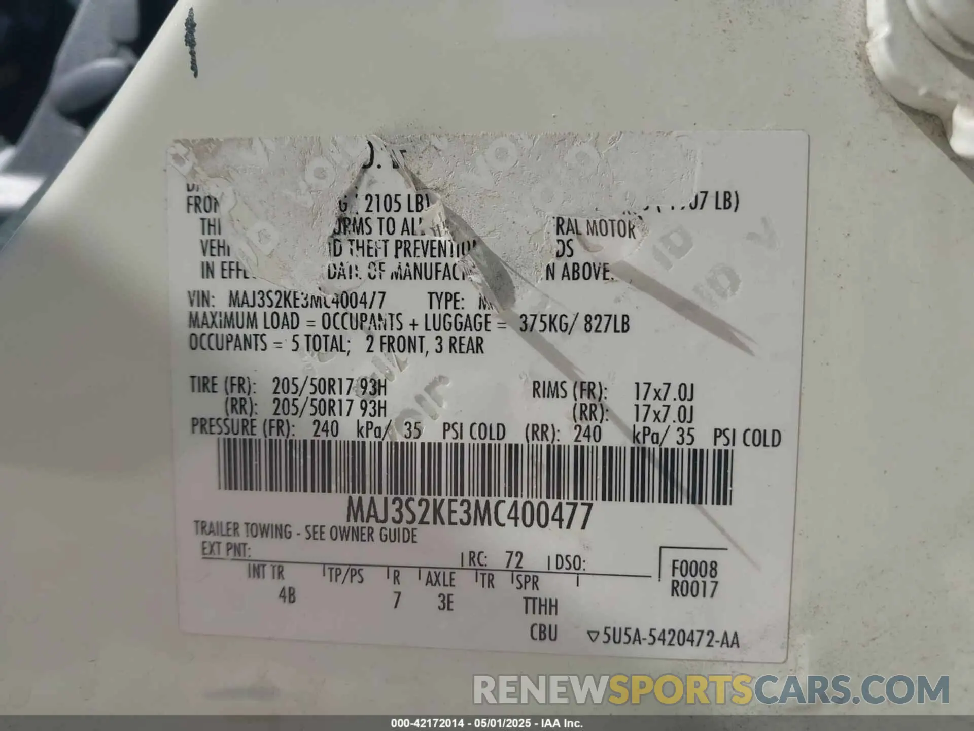 9 fotografías del automóvil dañado MAJ3S2KE3MC400477 FORD ECOSPORT 2021