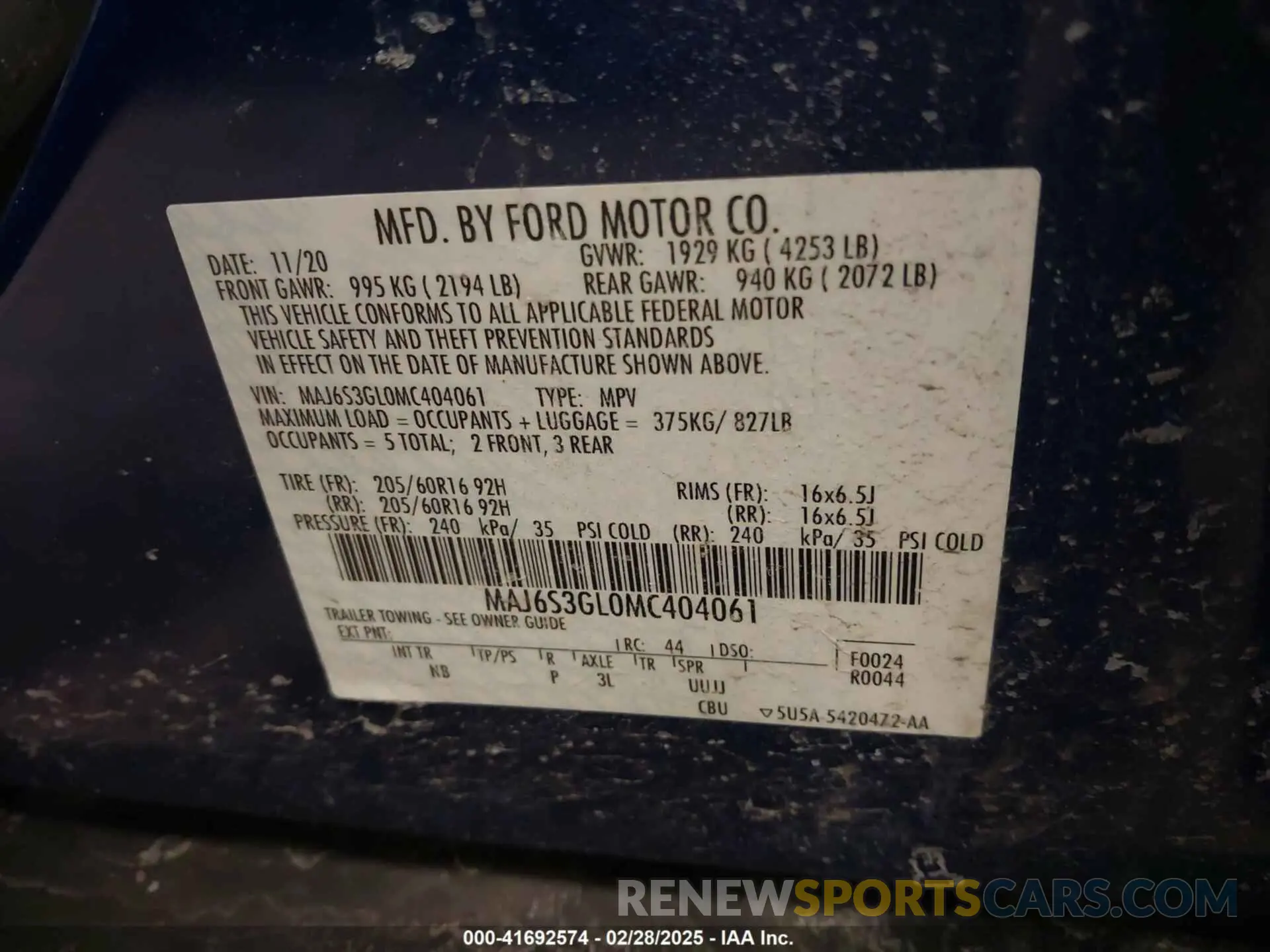 9 fotografías del automóvil dañado MAJ6S3GL0MC404061 FORD ECOSPORT 2021