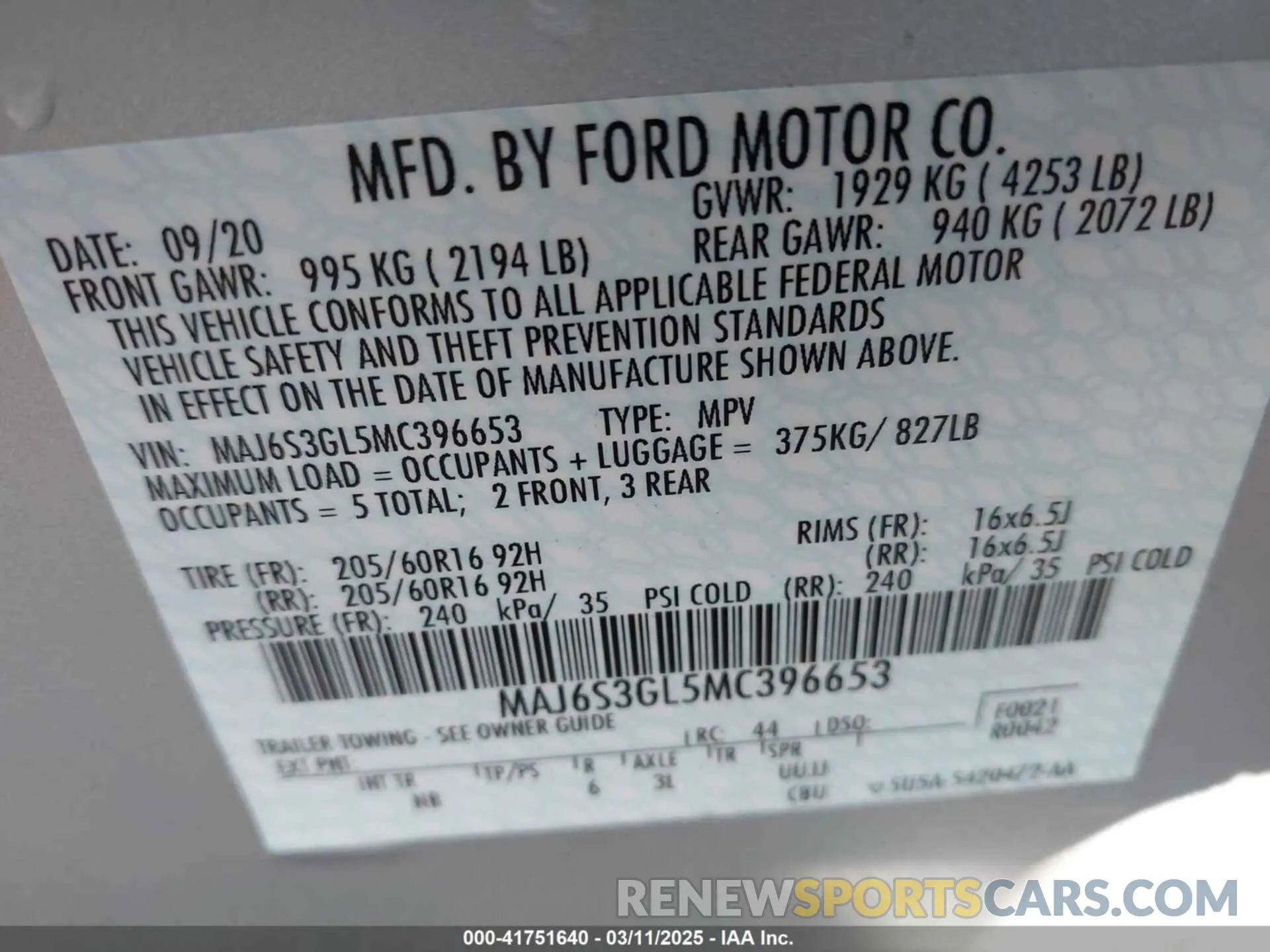 9 fotografías del automóvil dañado MAJ6S3GL5MC396653 FORD ECOSPORT 2021