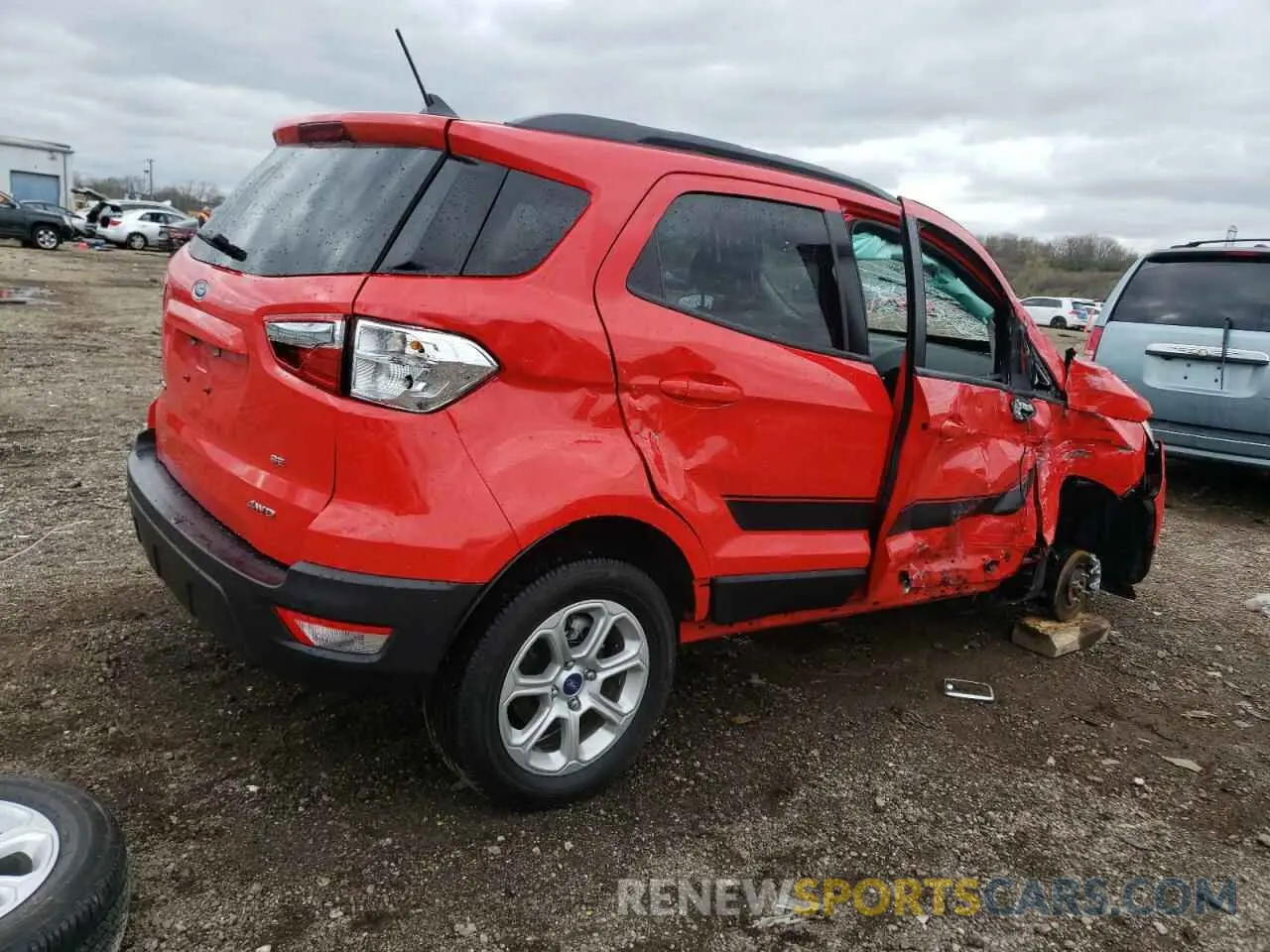 3 fotografías del automóvil dañado MAJ6S3GL4NC466502 FORD ECOSPORT 2022
