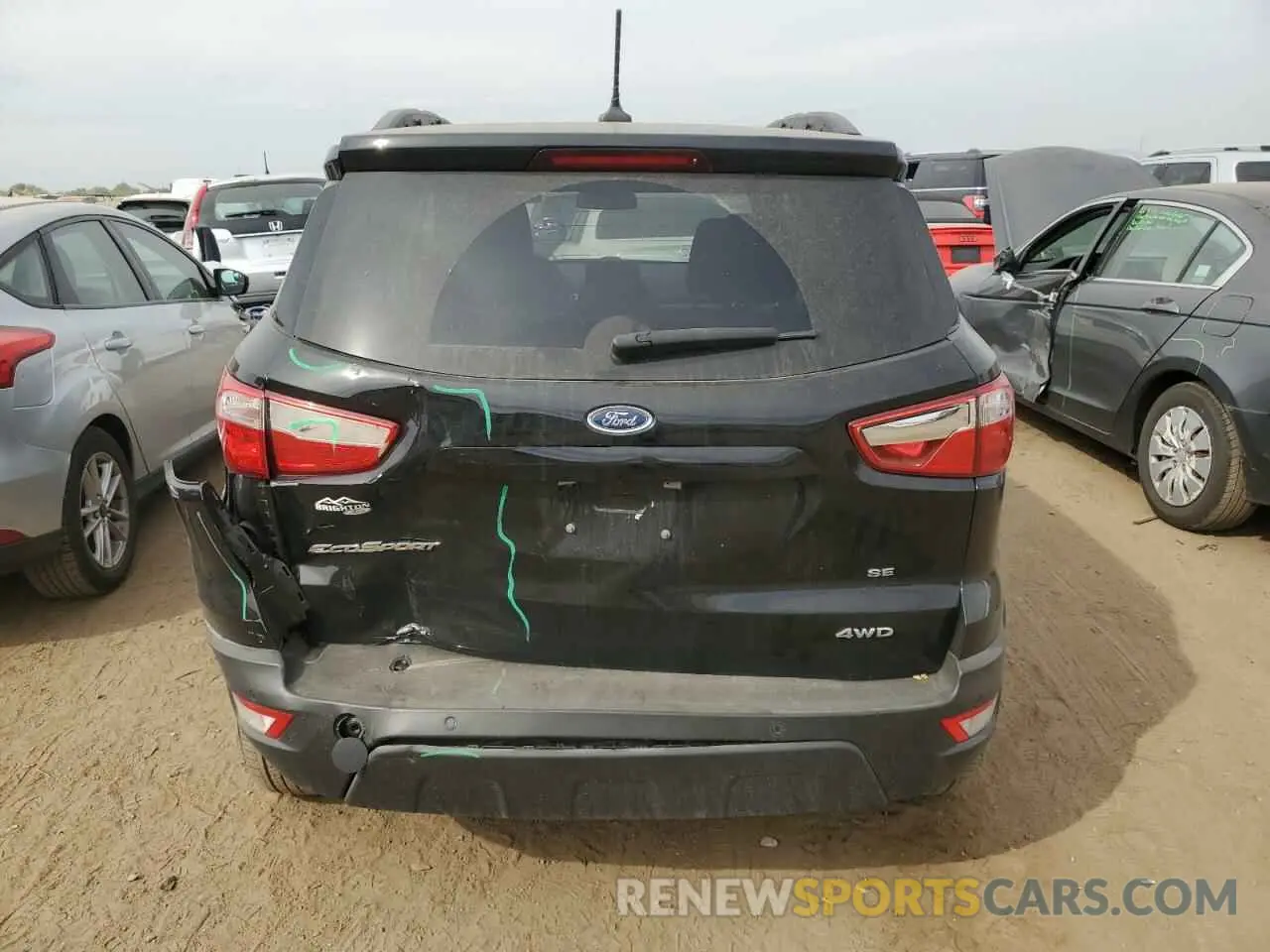6 fotografías del automóvil dañado MAJ6S3GL5NC458764 FORD ECOSPORT 2022