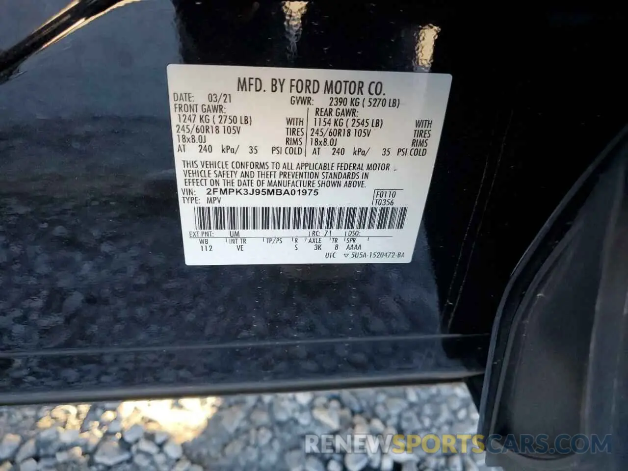 13 fotografías del automóvil dañado 2FMPK3J95MBA01975 FORD EDGE 2021