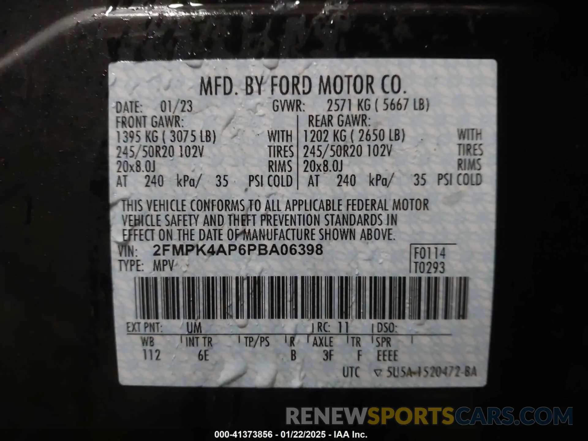 9 fotografías del automóvil dañado 2FMPK4AP6PBA06398 FORD EDGE 2023