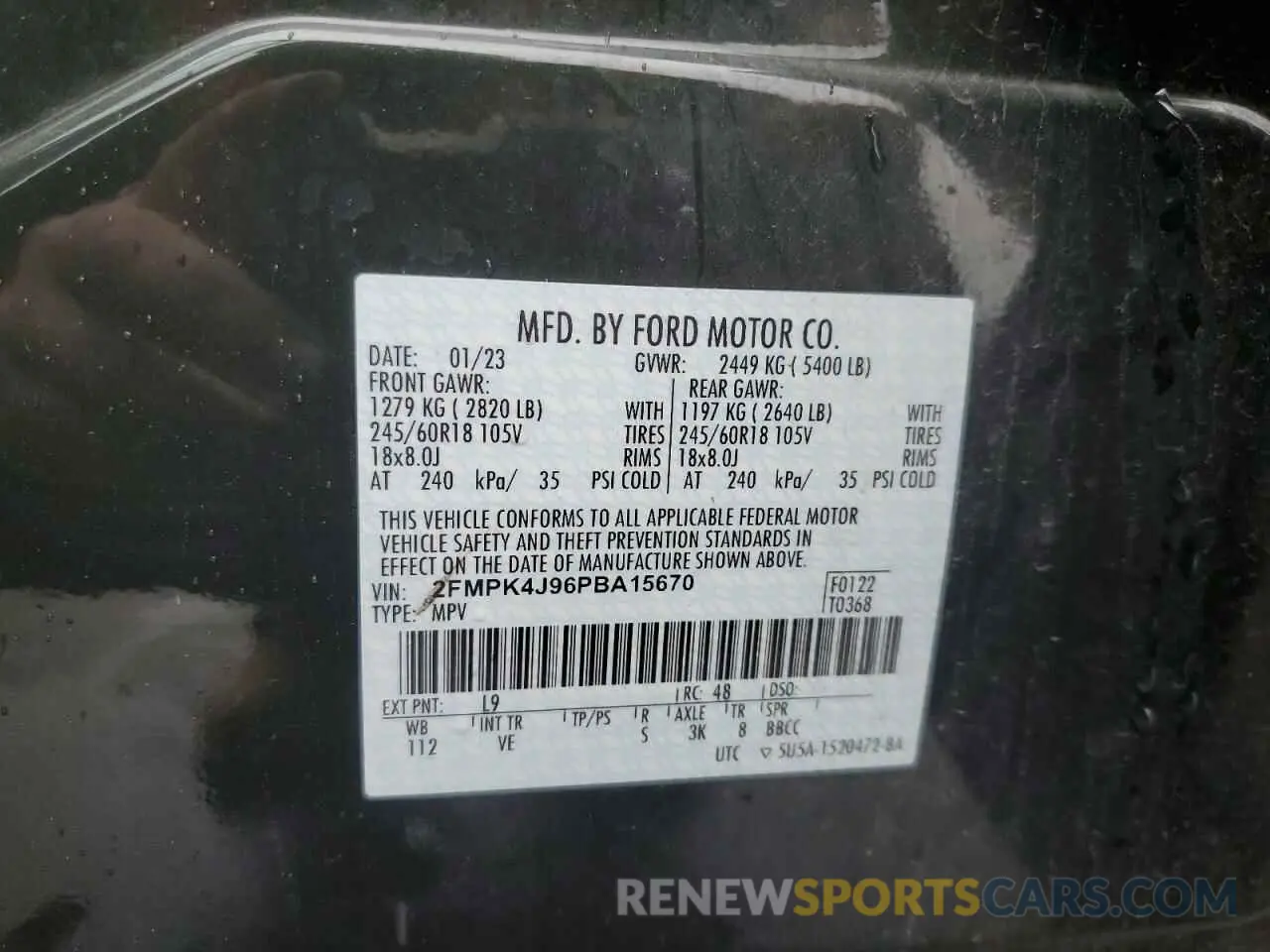 13 fotografías del automóvil dañado 2FMPK4J96PBA15670 FORD EDGE 2023