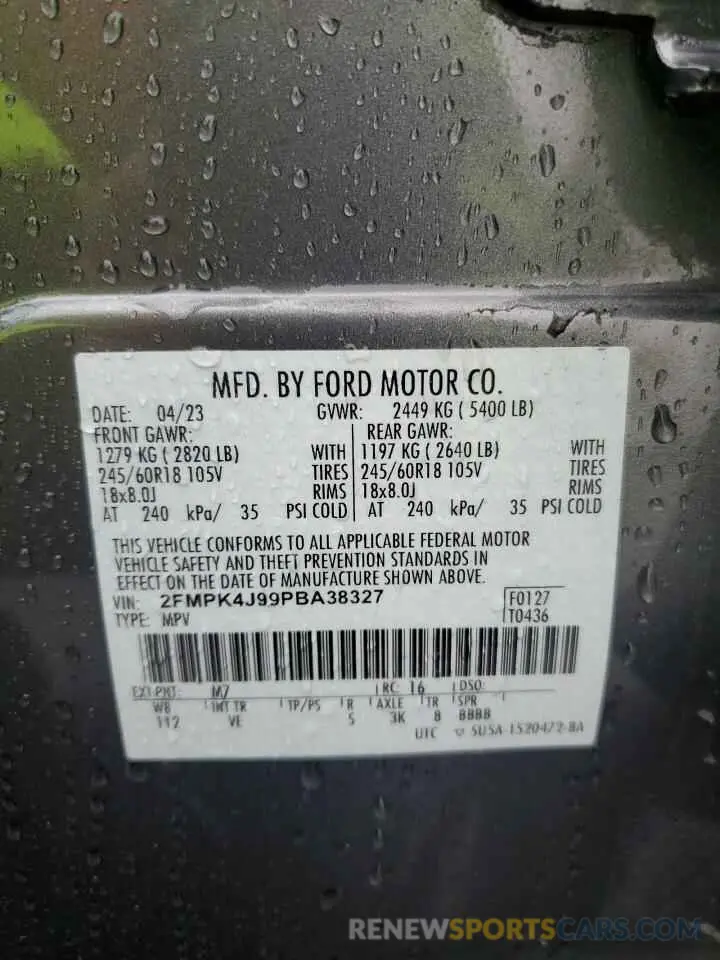 14 fotografías del automóvil dañado 2FMPK4J99PBA38327 FORD EDGE 2023