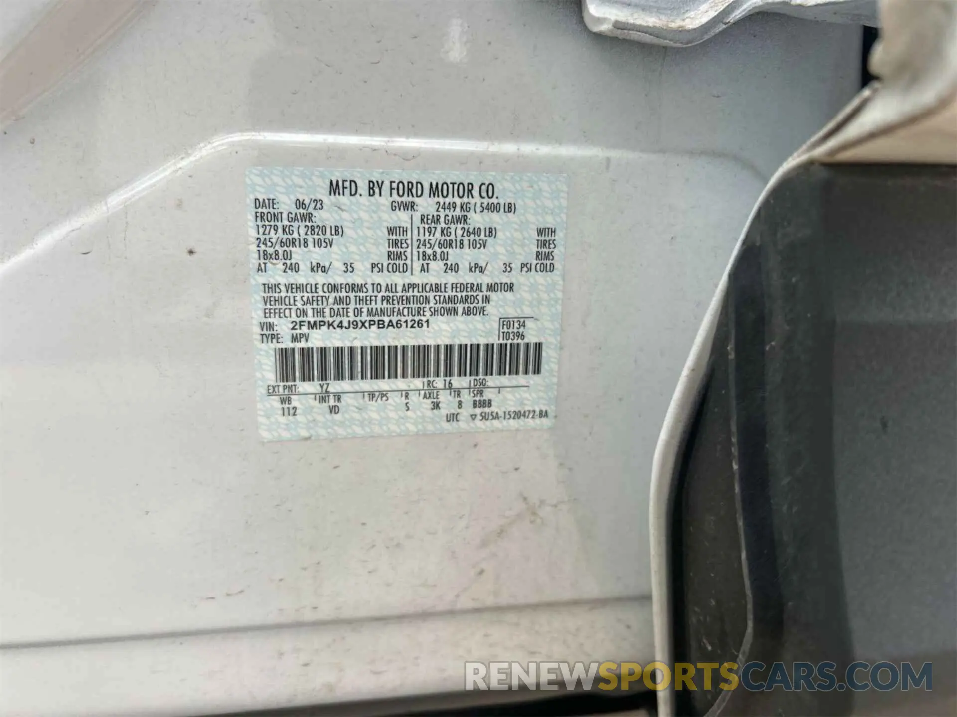 12 fotografías del automóvil dañado 2FMPK4J9XPBA61261 FORD EDGE 2023