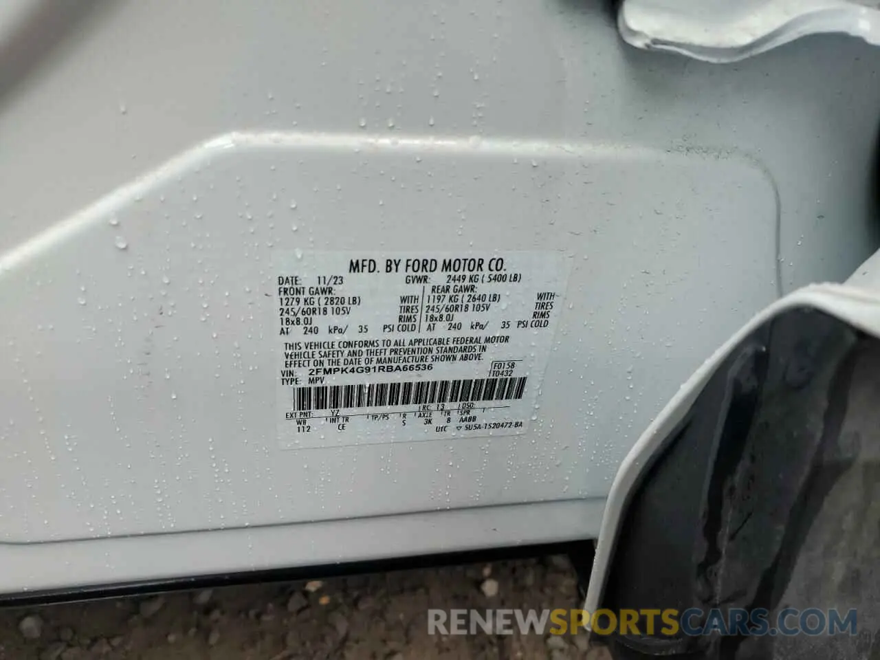 13 fotografías del automóvil dañado 2FMPK4G91RBA66536 FORD EDGE 2024