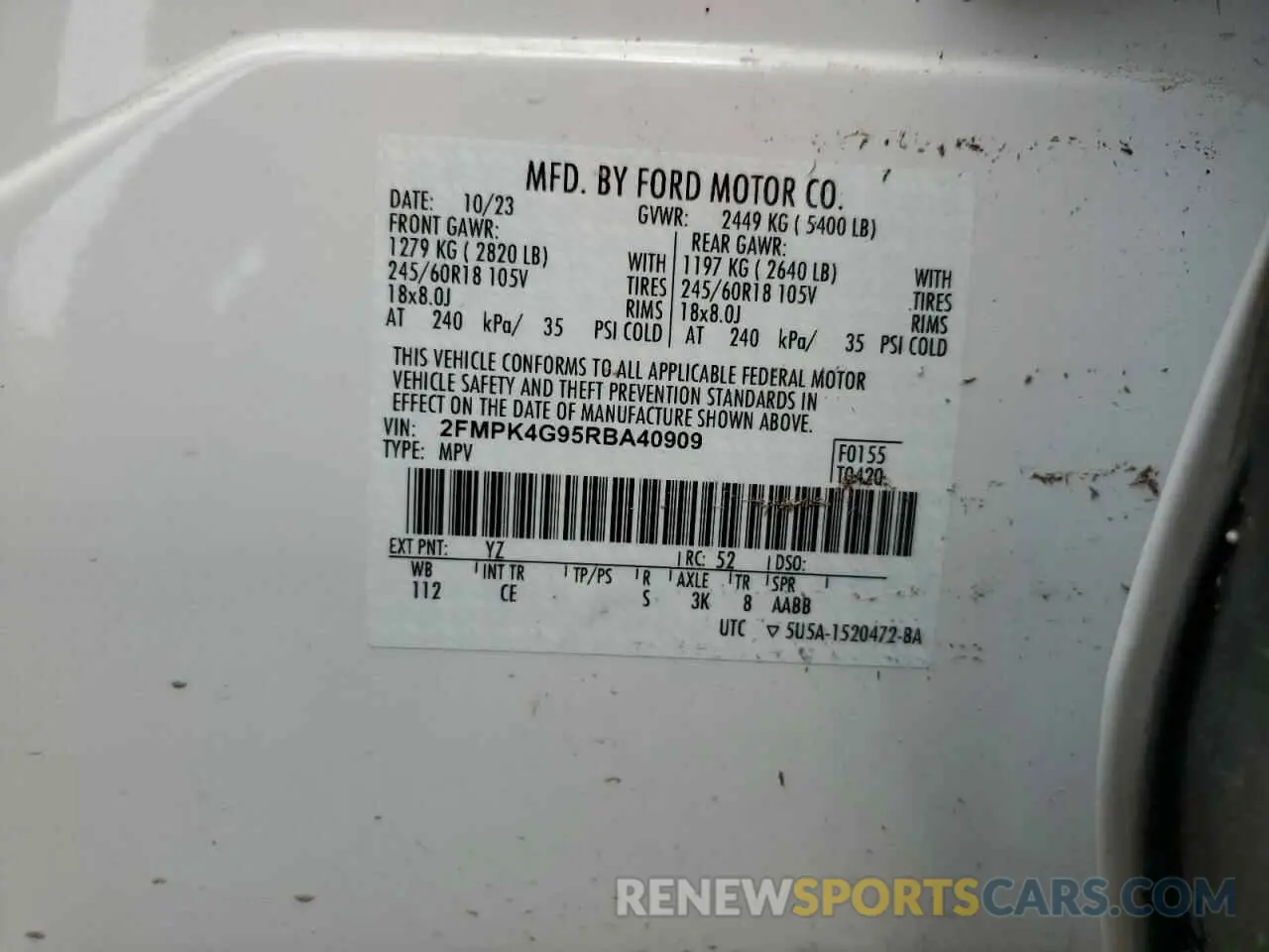 13 fotografías del automóvil dañado 2FMPK4G95RBA40909 FORD EDGE 2024