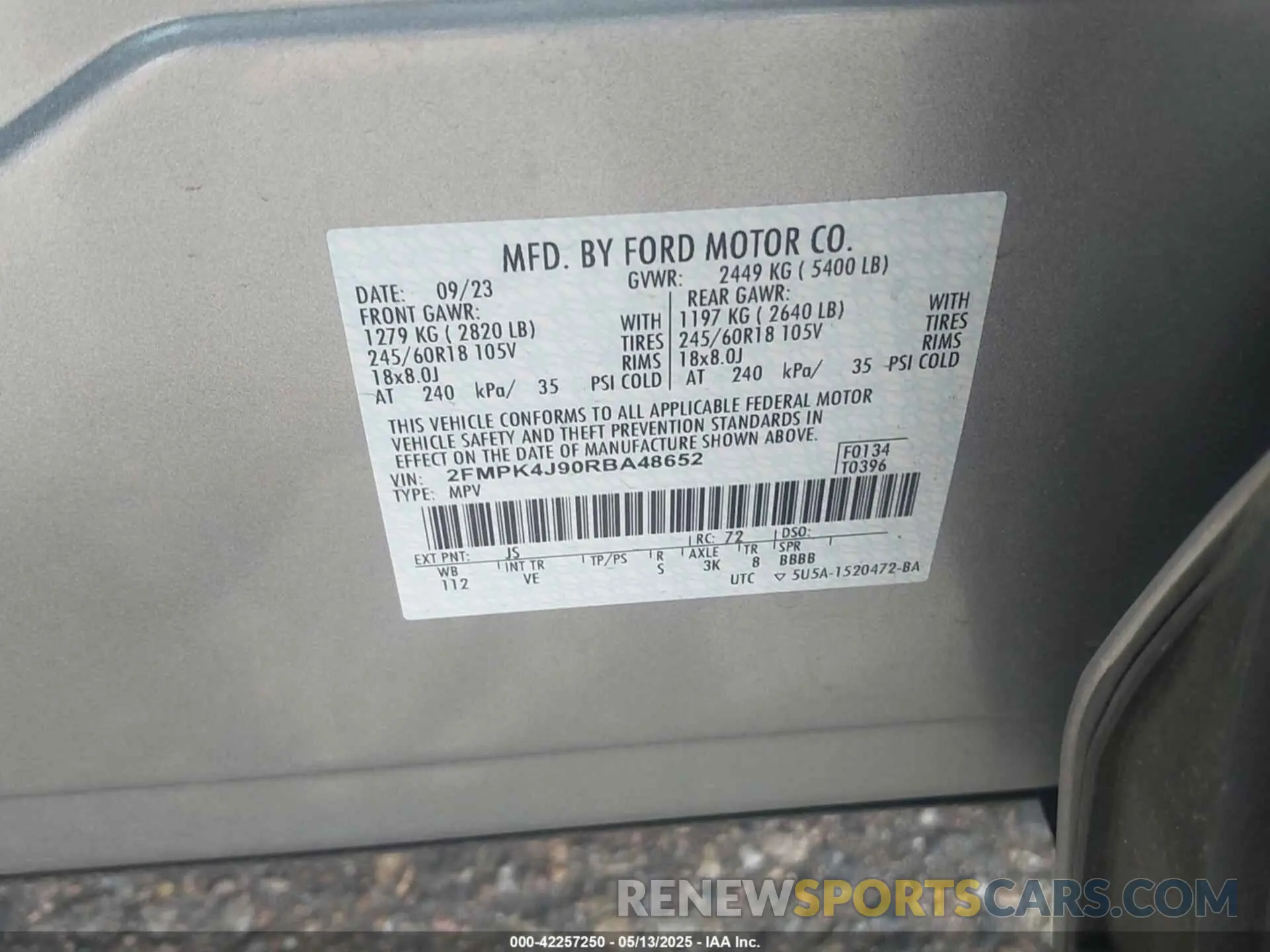 9 fotografías del automóvil dañado 2FMPK4J90RBA48652 FORD EDGE 2024