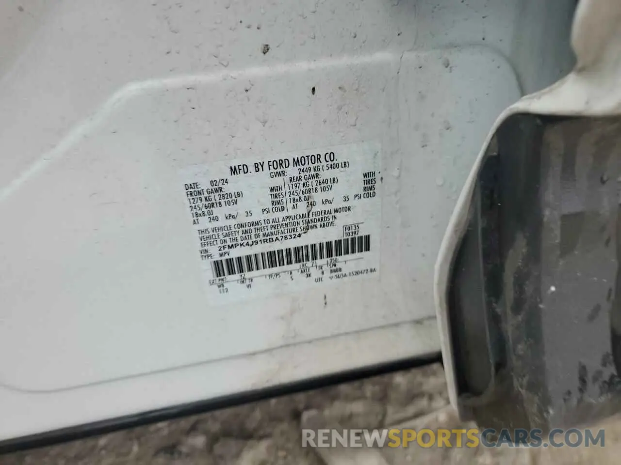 14 fotografías del automóvil dañado 2FMPK4J91RBA78324 FORD EDGE 2024
