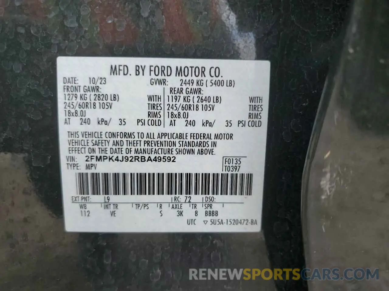 13 fotografías del automóvil dañado 2FMPK4J92RBA49592 FORD EDGE 2024