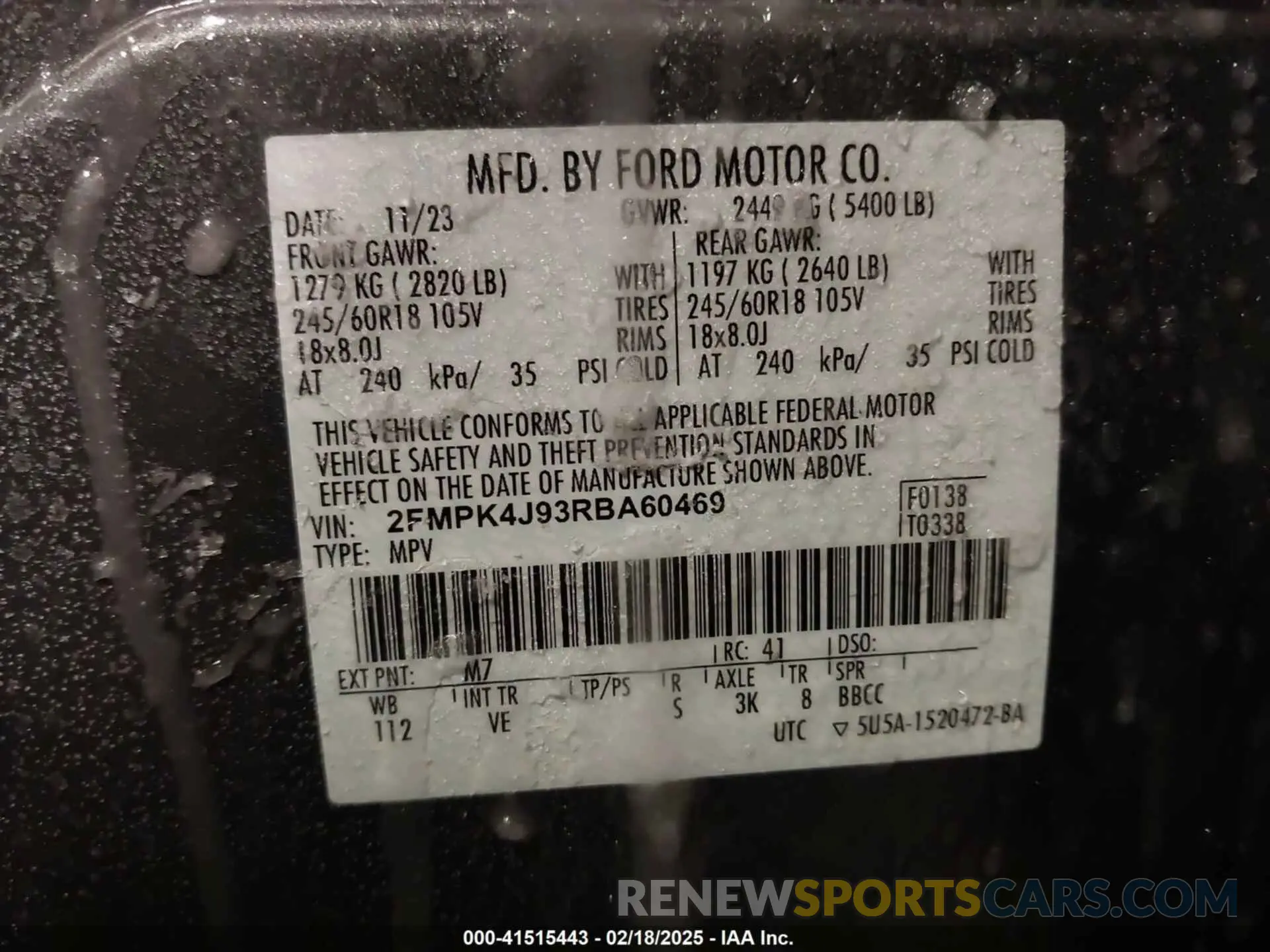 9 fotografías del automóvil dañado 2FMPK4J93RBA60469 FORD EDGE 2024