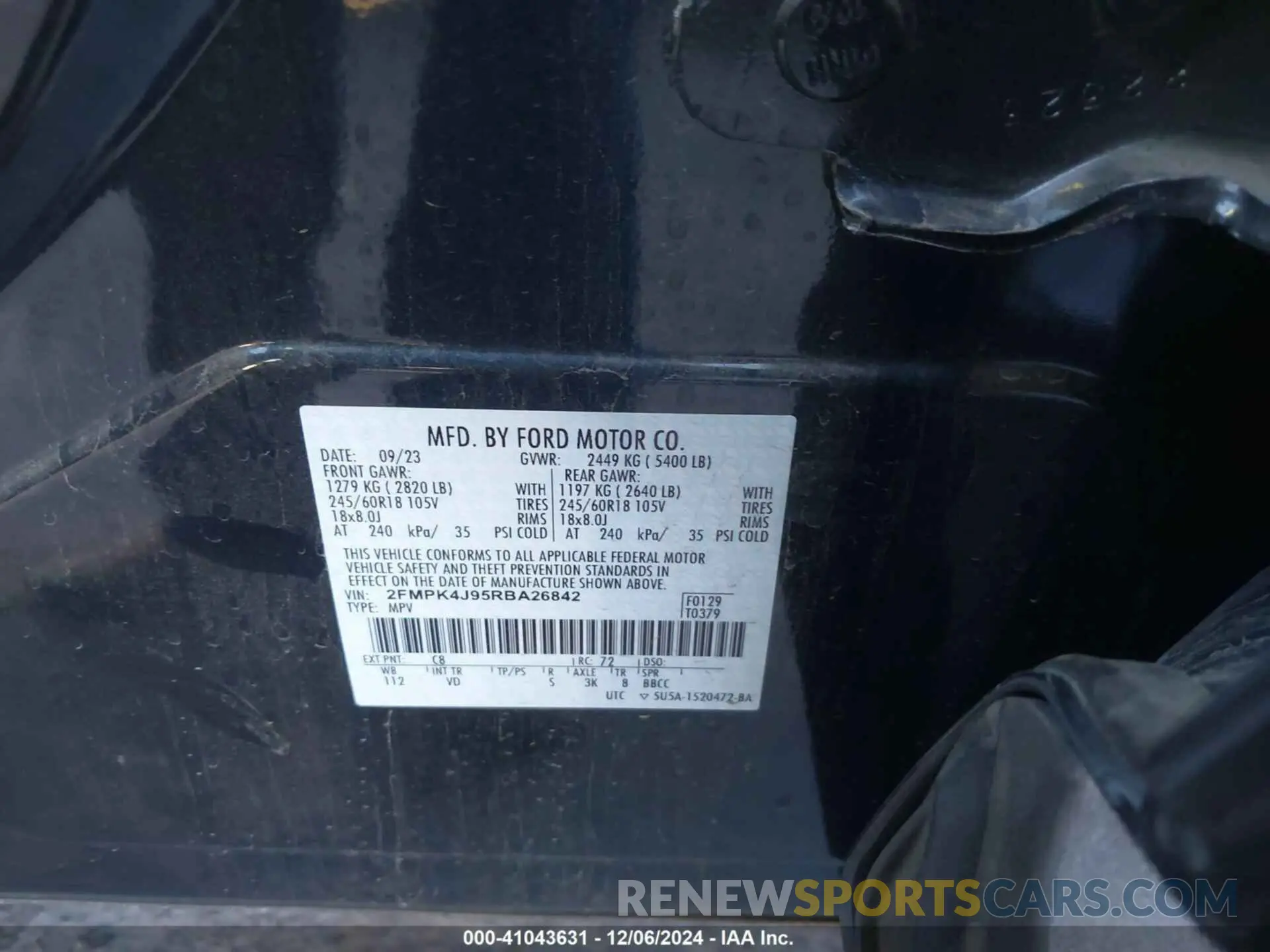 9 fotografías del automóvil dañado 2FMPK4J95RBA26842 FORD EDGE 2024
