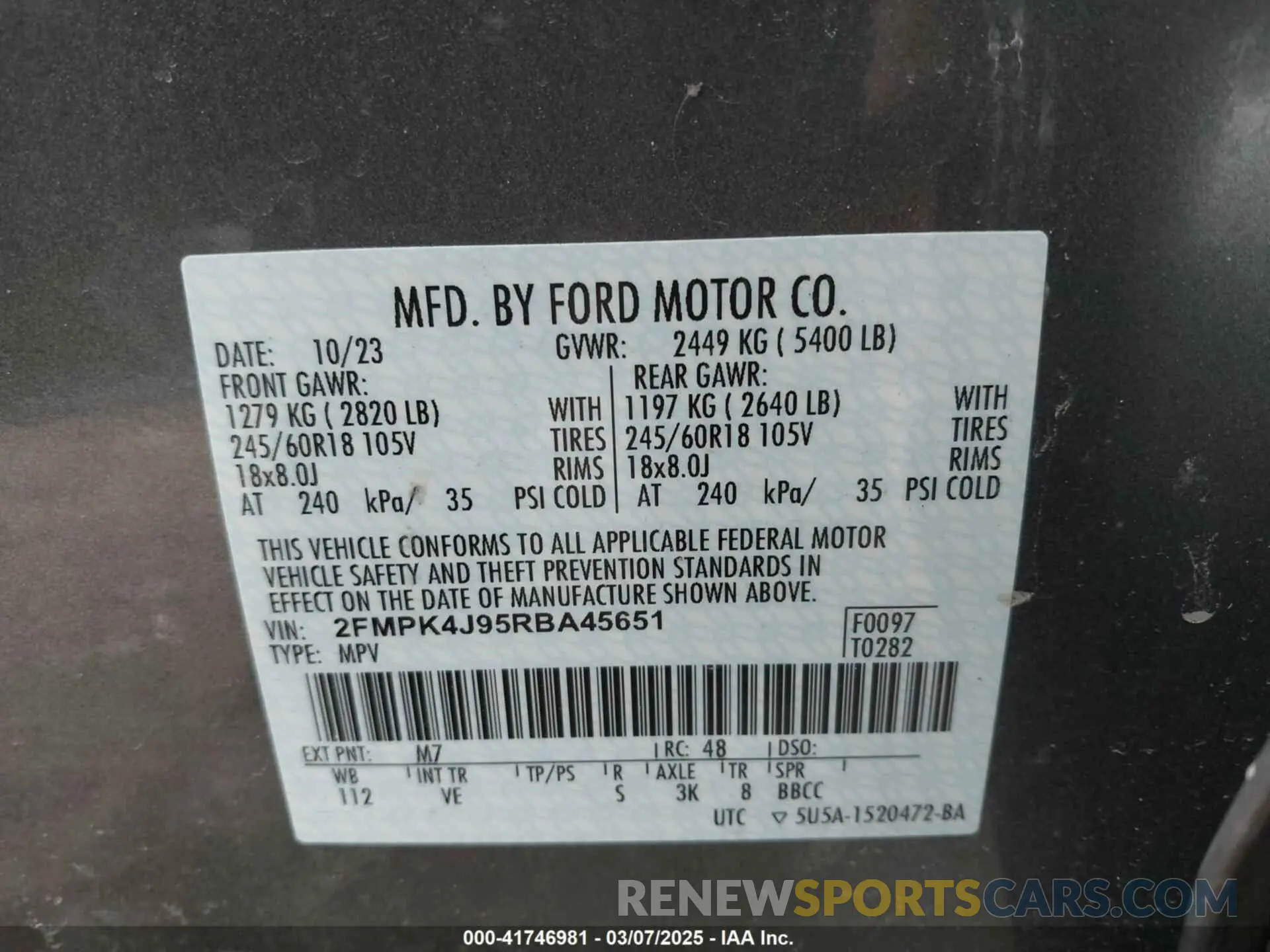 9 fotografías del automóvil dañado 2FMPK4J95RBA45651 FORD EDGE 2024