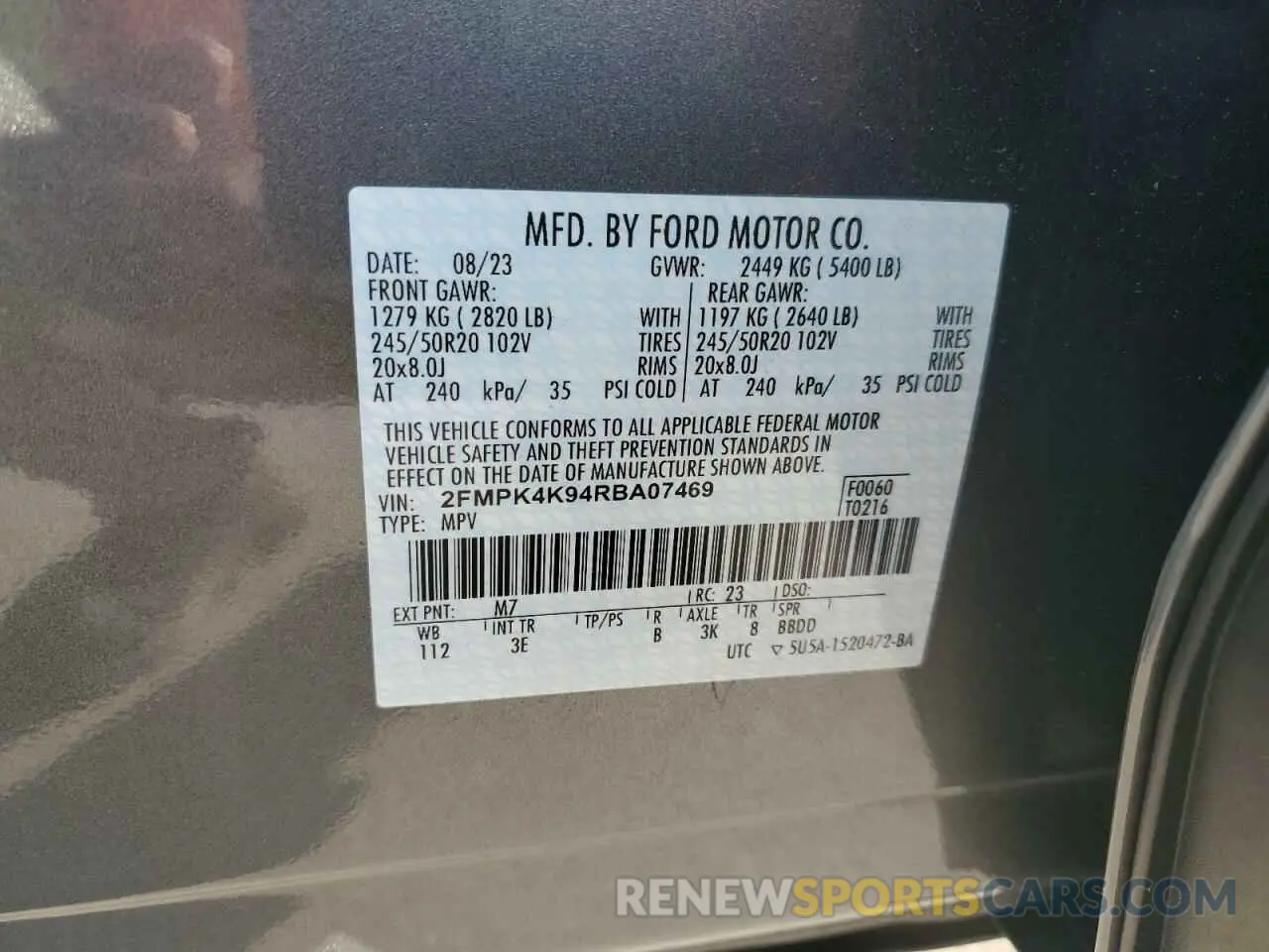 13 fotografías del automóvil dañado 2FMPK4K94RBA07469 FORD EDGE 2024