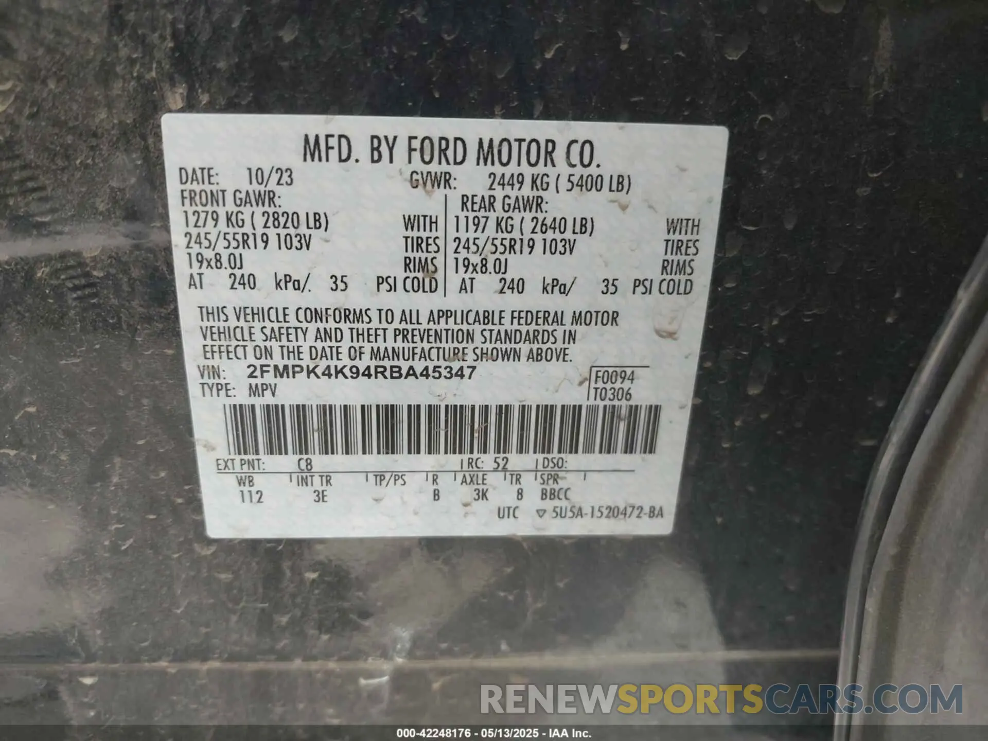 9 fotografías del automóvil dañado 2FMPK4K94RBA45347 FORD EDGE 2024