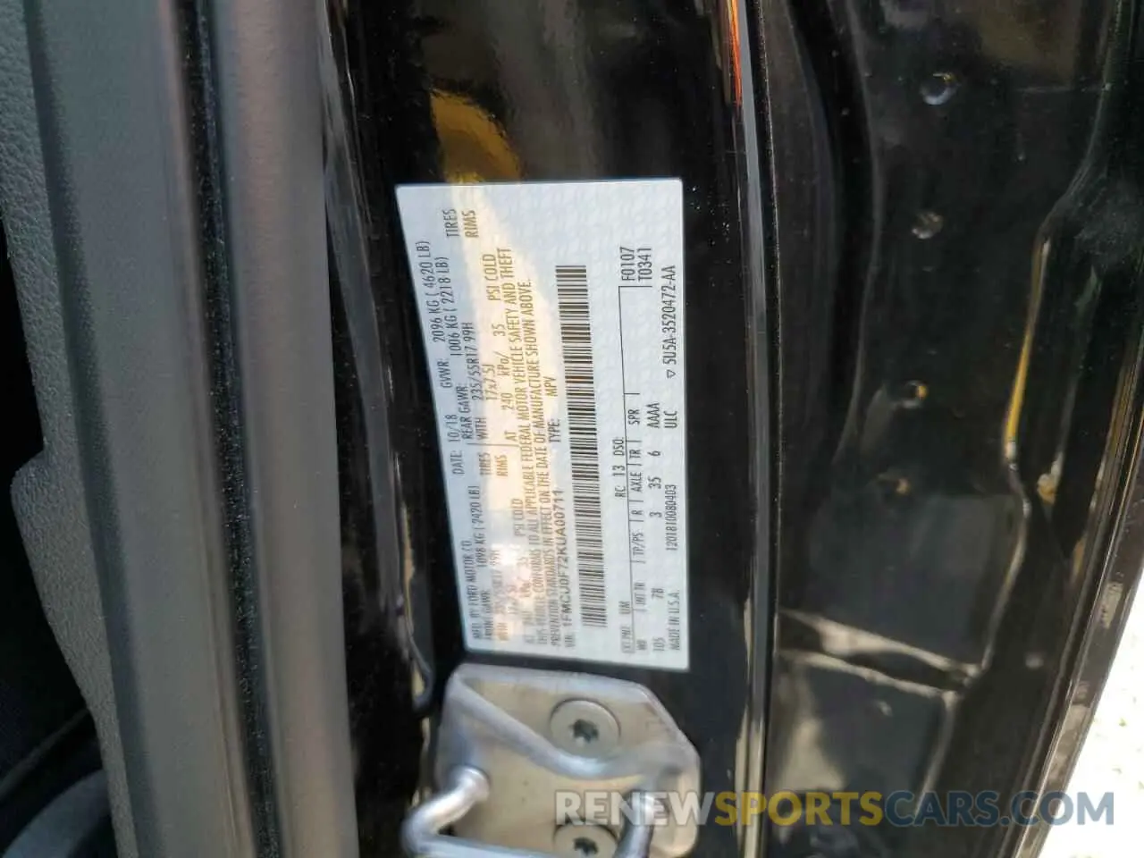 13 fotografías del automóvil dañado 1FMCU0F72KUA00711 FORD ESCAPE 2019