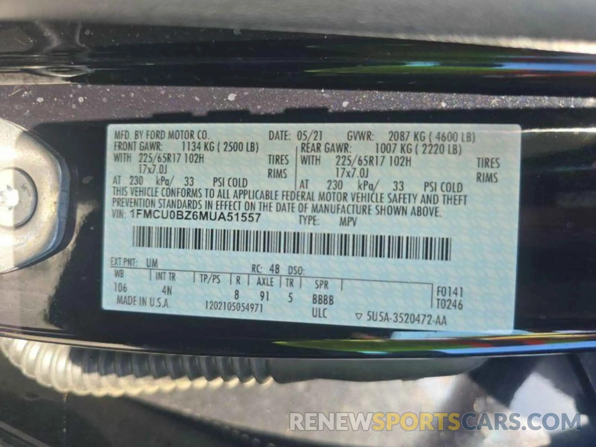 16 fotografías del automóvil dañado 1FMCU0BZ6MUA51557 FORD ESCAPE 2021