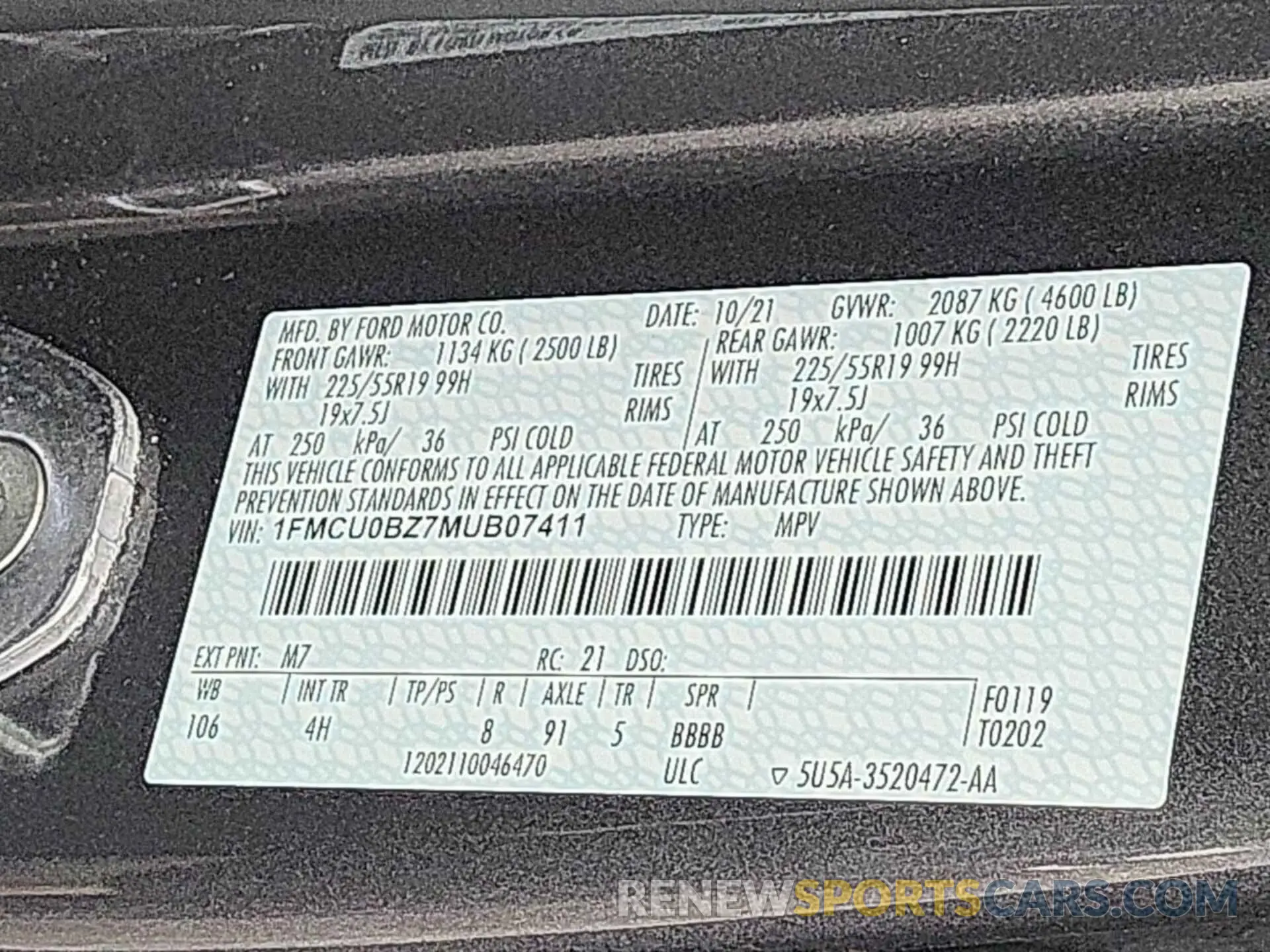 15 fotografías del automóvil dañado 1FMCU0BZ7MUB07411 FORD ESCAPE 2021