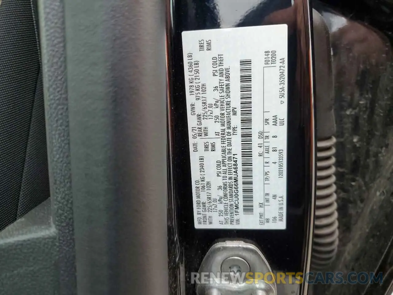13 fotografías del automóvil dañado 1FMCU0G66MUA68471 FORD ESCAPE 2021