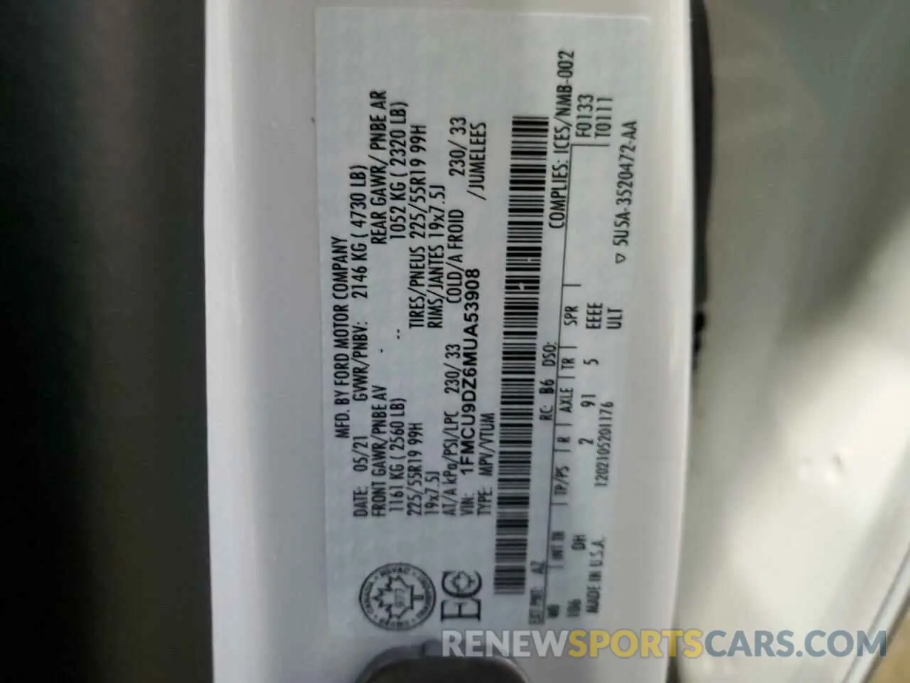 14 fotografías del automóvil dañado 1FMCU9DZ6MUA53908 FORD ESCAPE 2021