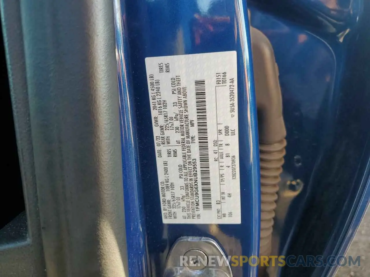 14 fotografías del automóvil dañado 1FMCU9G6XNUB29553 FORD ESCAPE 2022