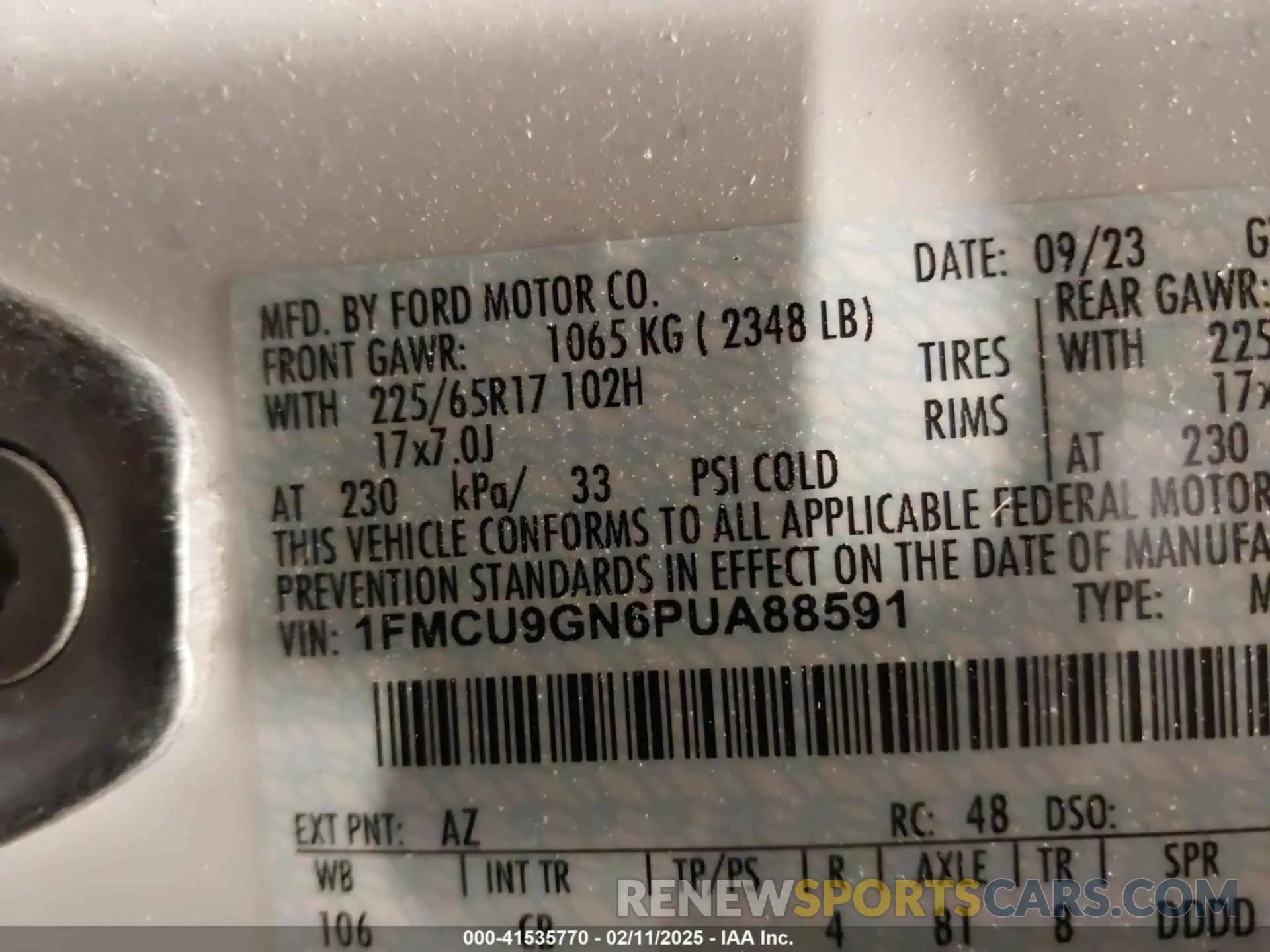 9 fotografías del automóvil dañado 1FMCU9GN6PUA88591 FORD ESCAPE 2023