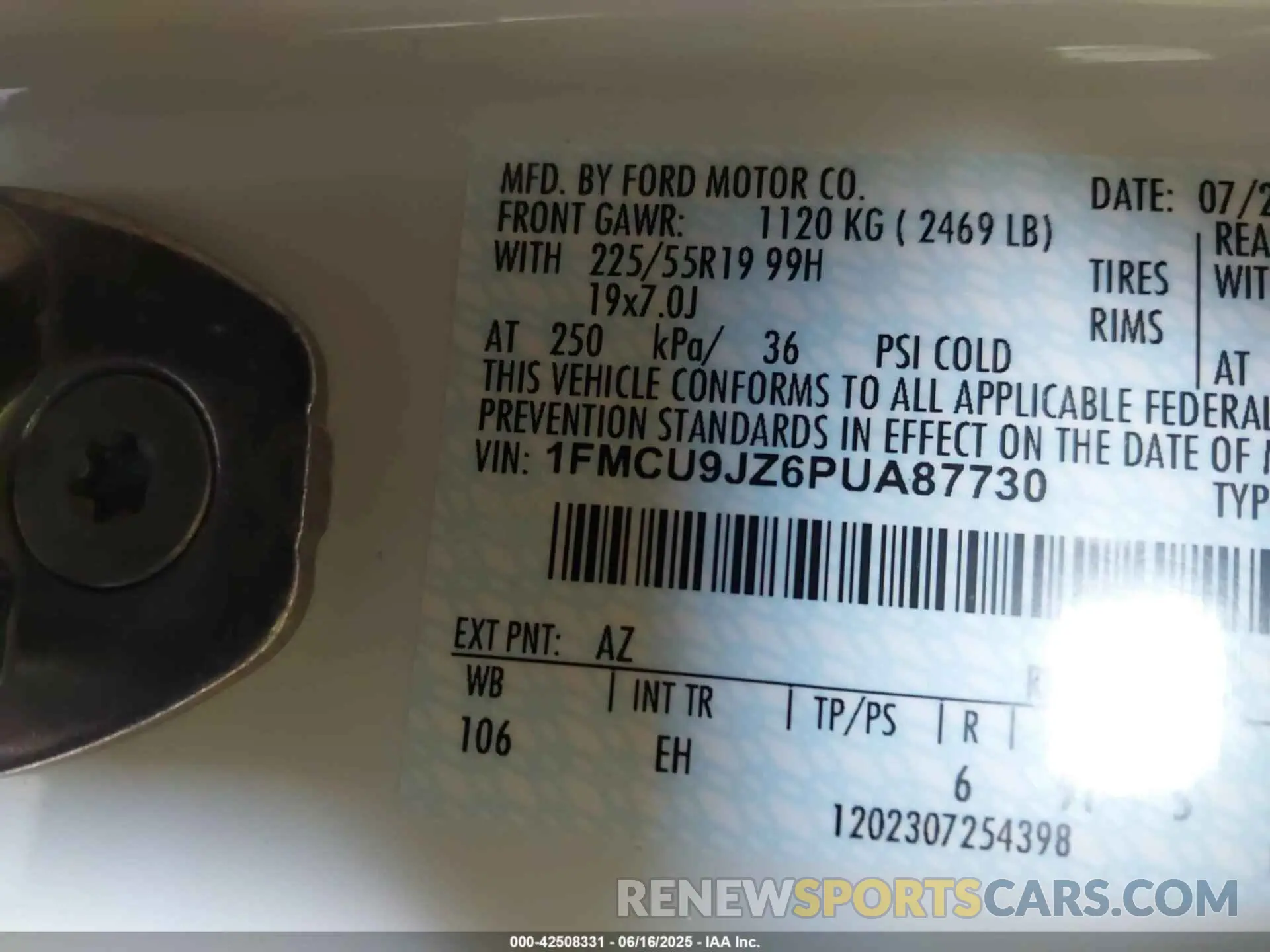 9 fotografías del automóvil dañado 1FMCU9JZ6PUA87730 FORD ESCAPE 2023