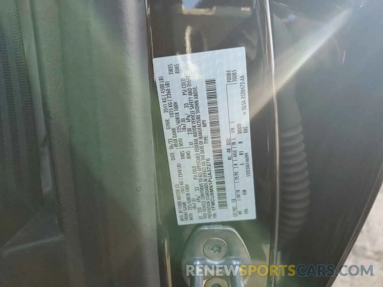 15 fotografías del automóvil dañado 1FMCU9MN1PUA37276 FORD ESCAPE ST 2023