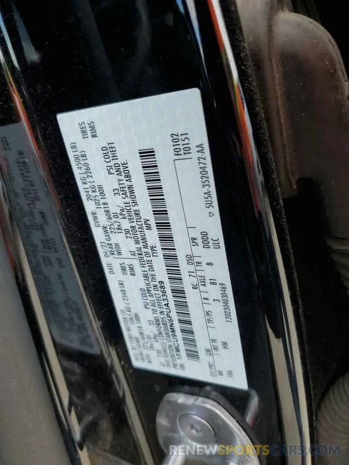 14 fotografías del automóvil dañado 1FMCU9MN6PUA33689 FORD ESCAPE ST 2023