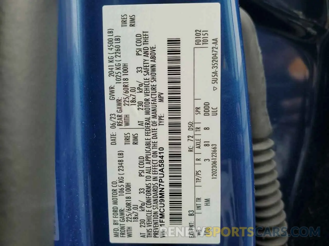 13 fotografías del automóvil dañado 1FMCU9MN7PUA58410 FORD ESCAPE ST 2023