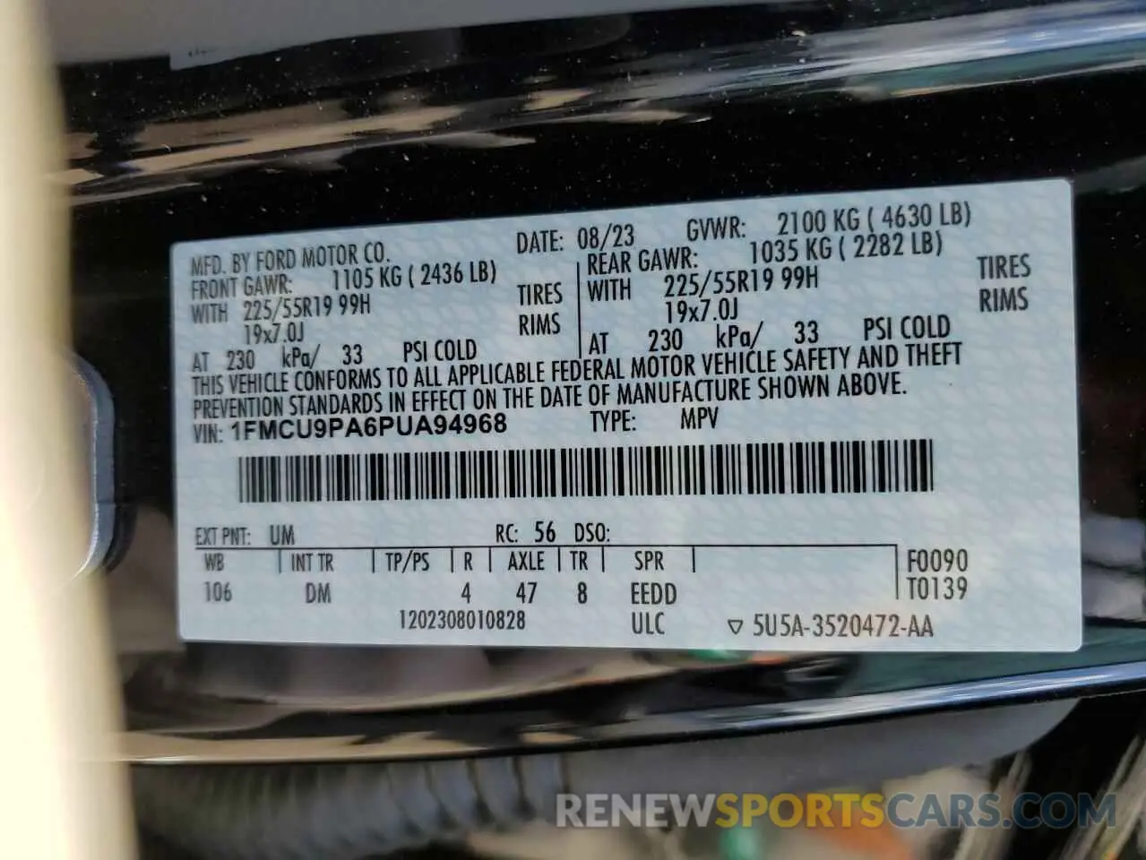 13 fotografías del automóvil dañado 1FMCU9PA6PUA94968 FORD ESCAPE ST 2023