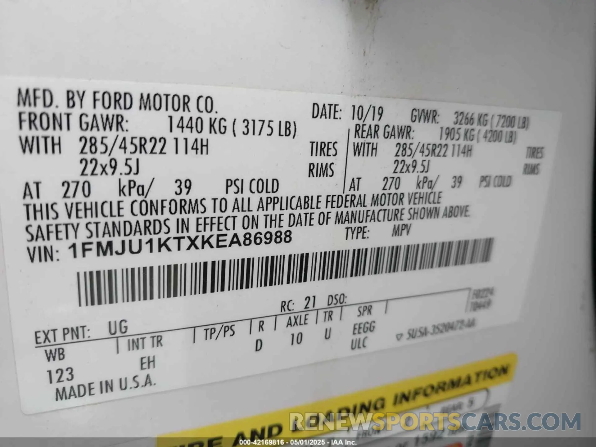 9 fotografías del automóvil dañado 1FMJU1KTXKEA86988 FORD EXPEDITION 2019